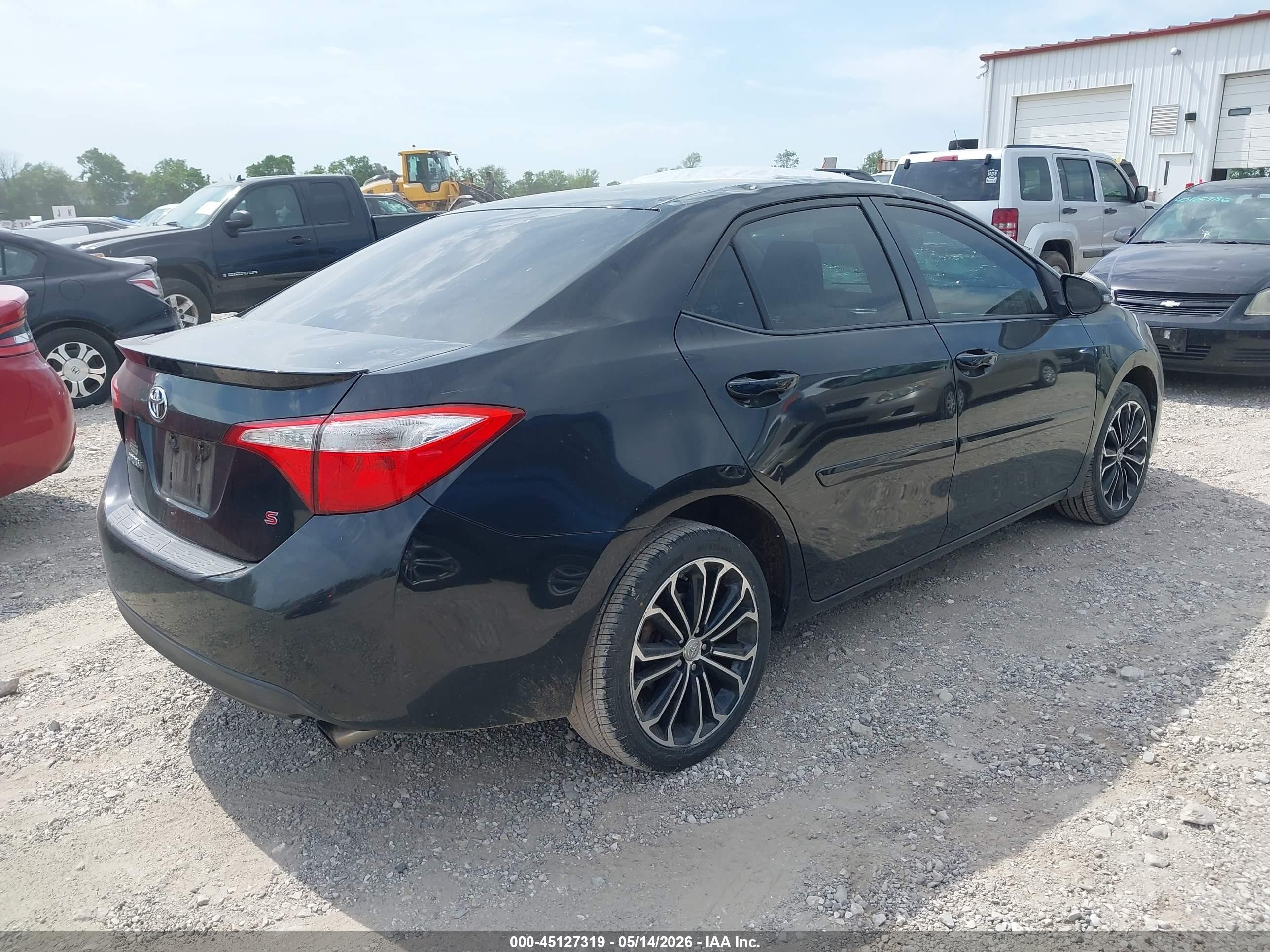 2014 Toyota Corolla S Plus Black vin: 5YFBURHE3EP071529