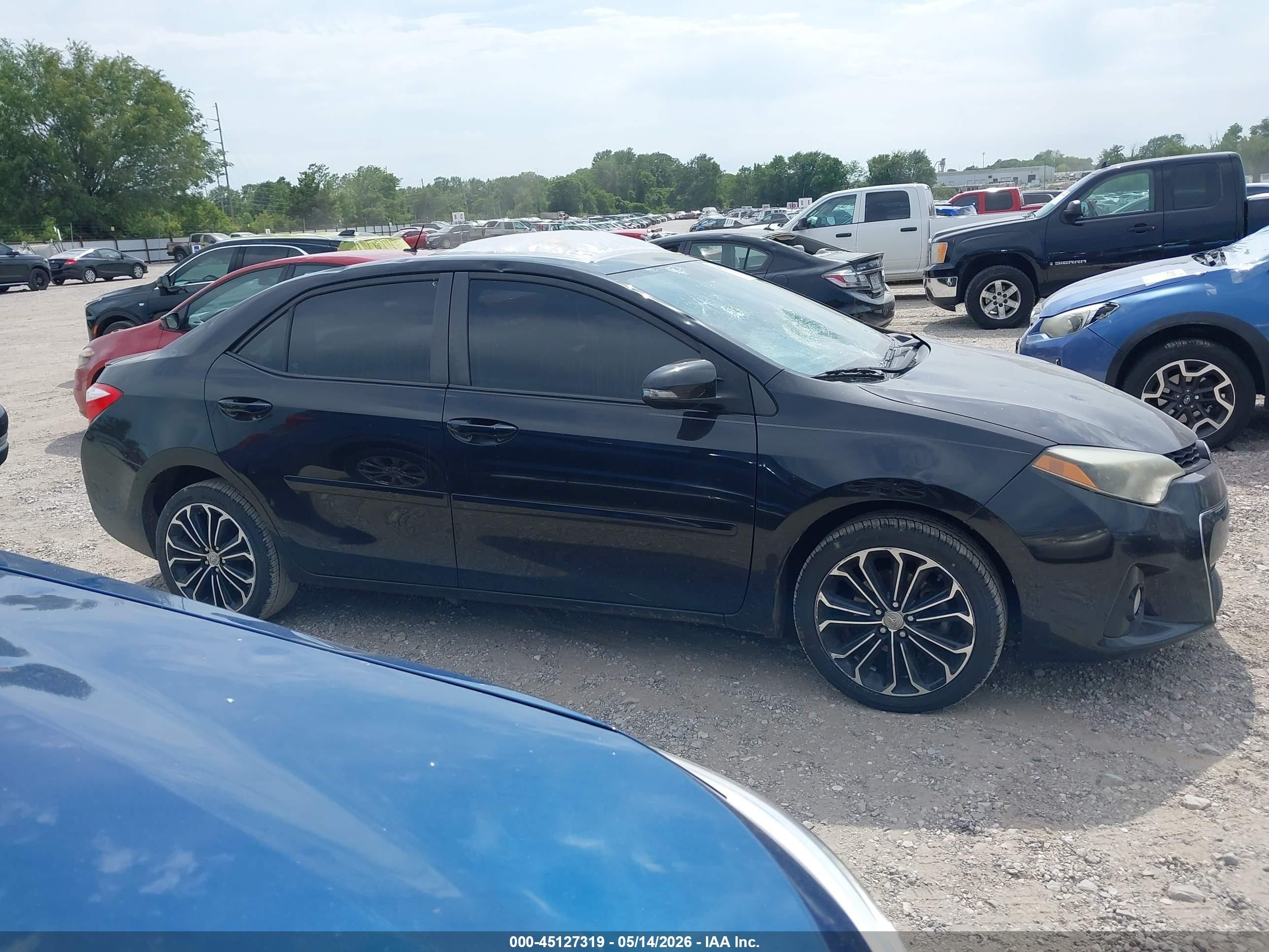 2014 Toyota Corolla S Plus Black vin: 5YFBURHE3EP071529