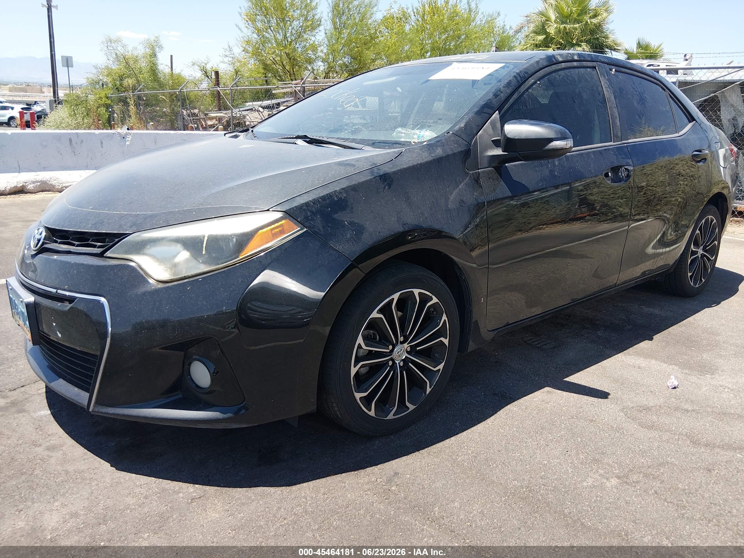 2014 Toyota Corolla S Plus Black vin: 5YFBURHE3EP089500