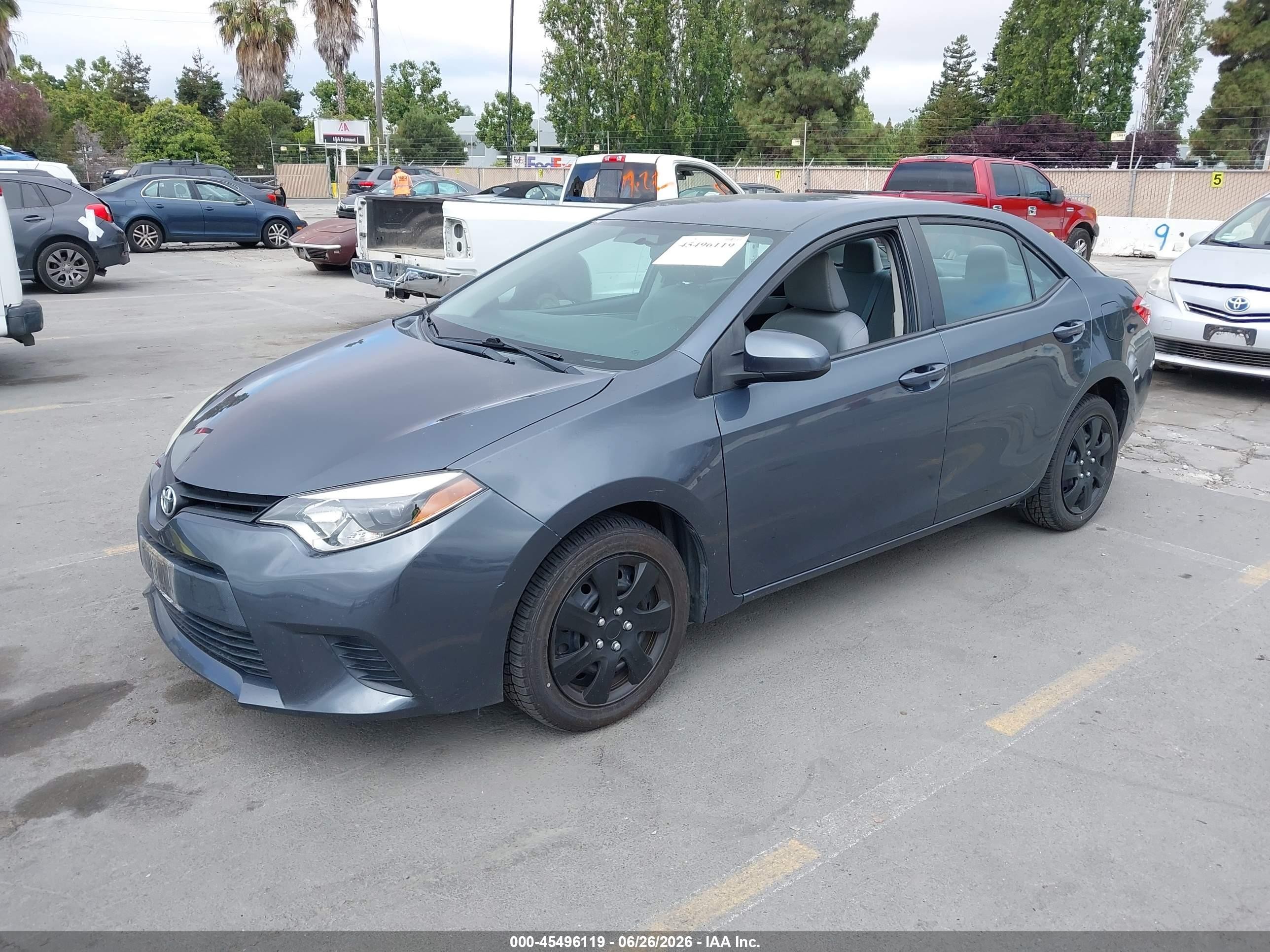 2014 Toyota Corolla Le Gray vin: 5YFBURHE3EP110507