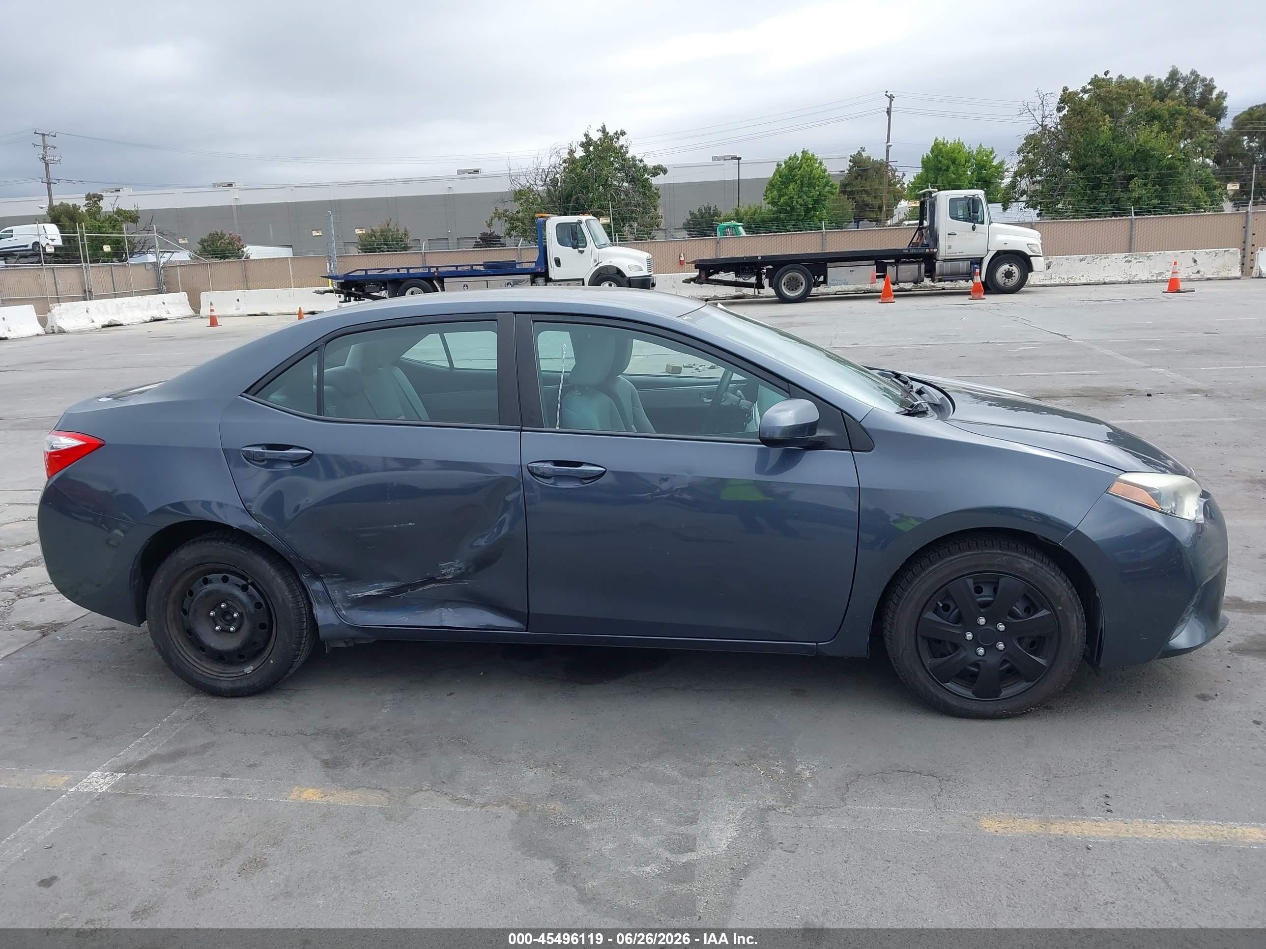 2014 Toyota Corolla Le Gray vin: 5YFBURHE3EP110507