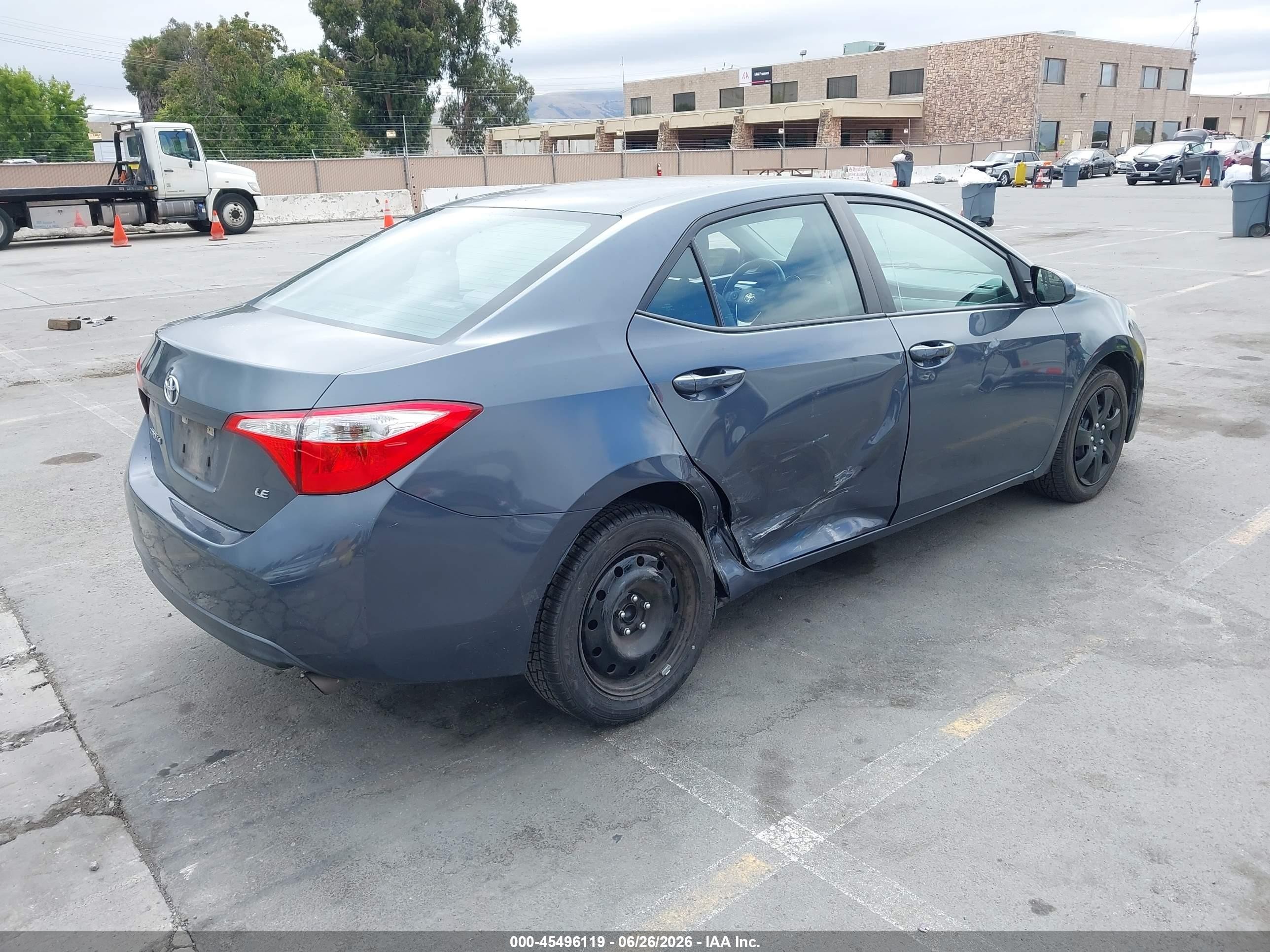 2014 Toyota Corolla Le Gray vin: 5YFBURHE3EP110507