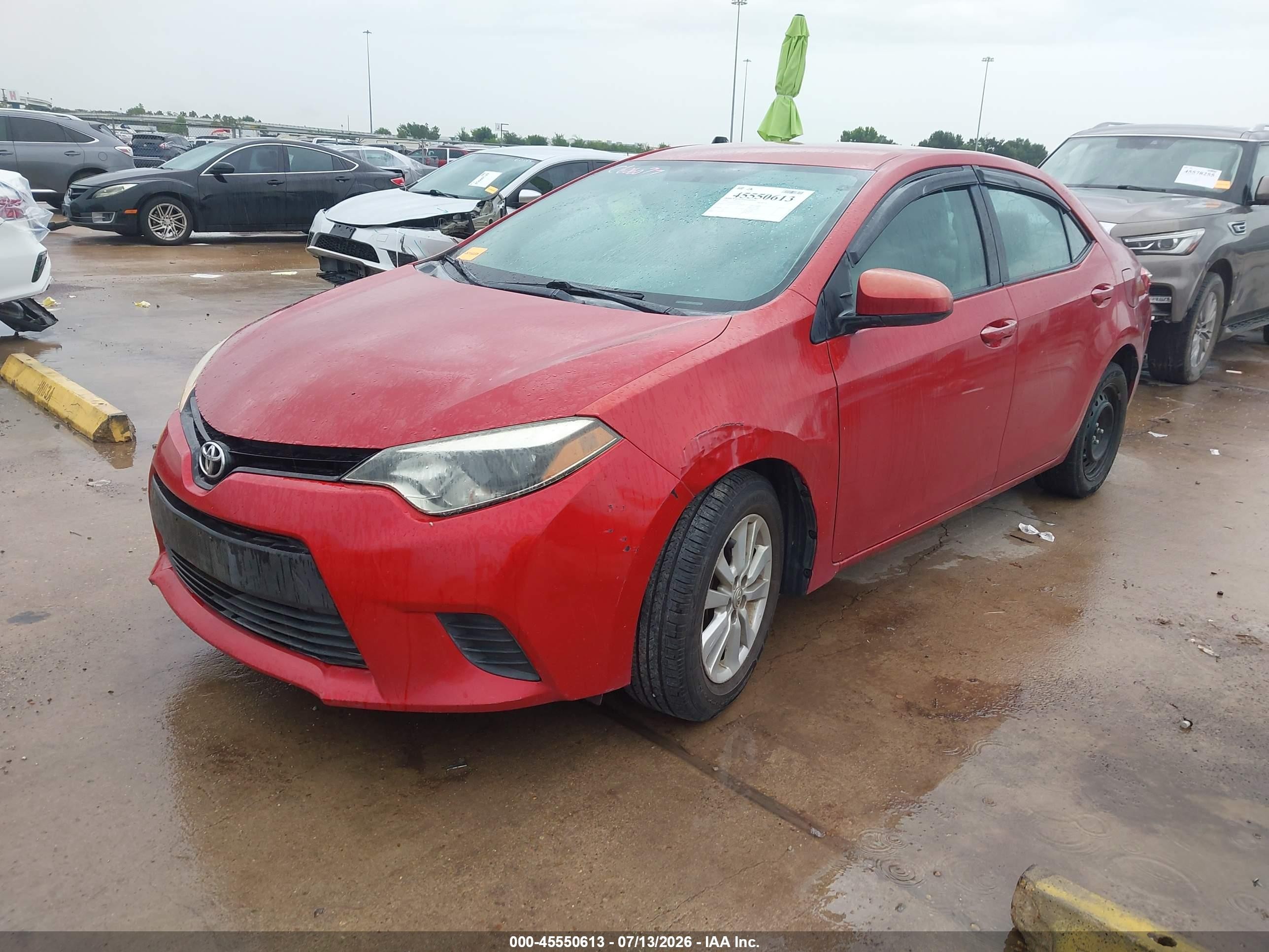 2014 Toyota Corolla Le Красный vin: 5YFBURHE3EP114931