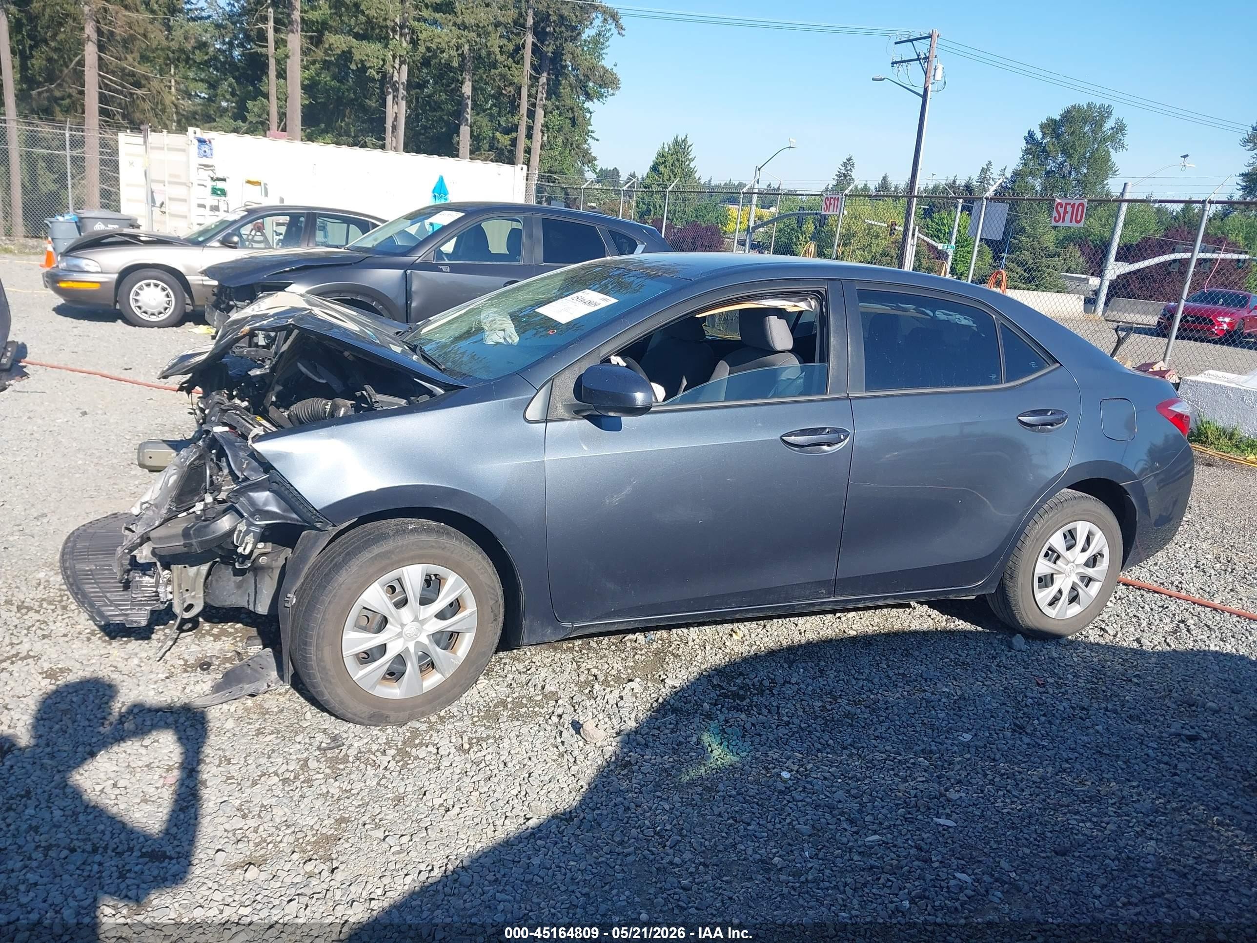 2014 Toyota Corolla L Gray vin: 5YFBURHE3EP171159