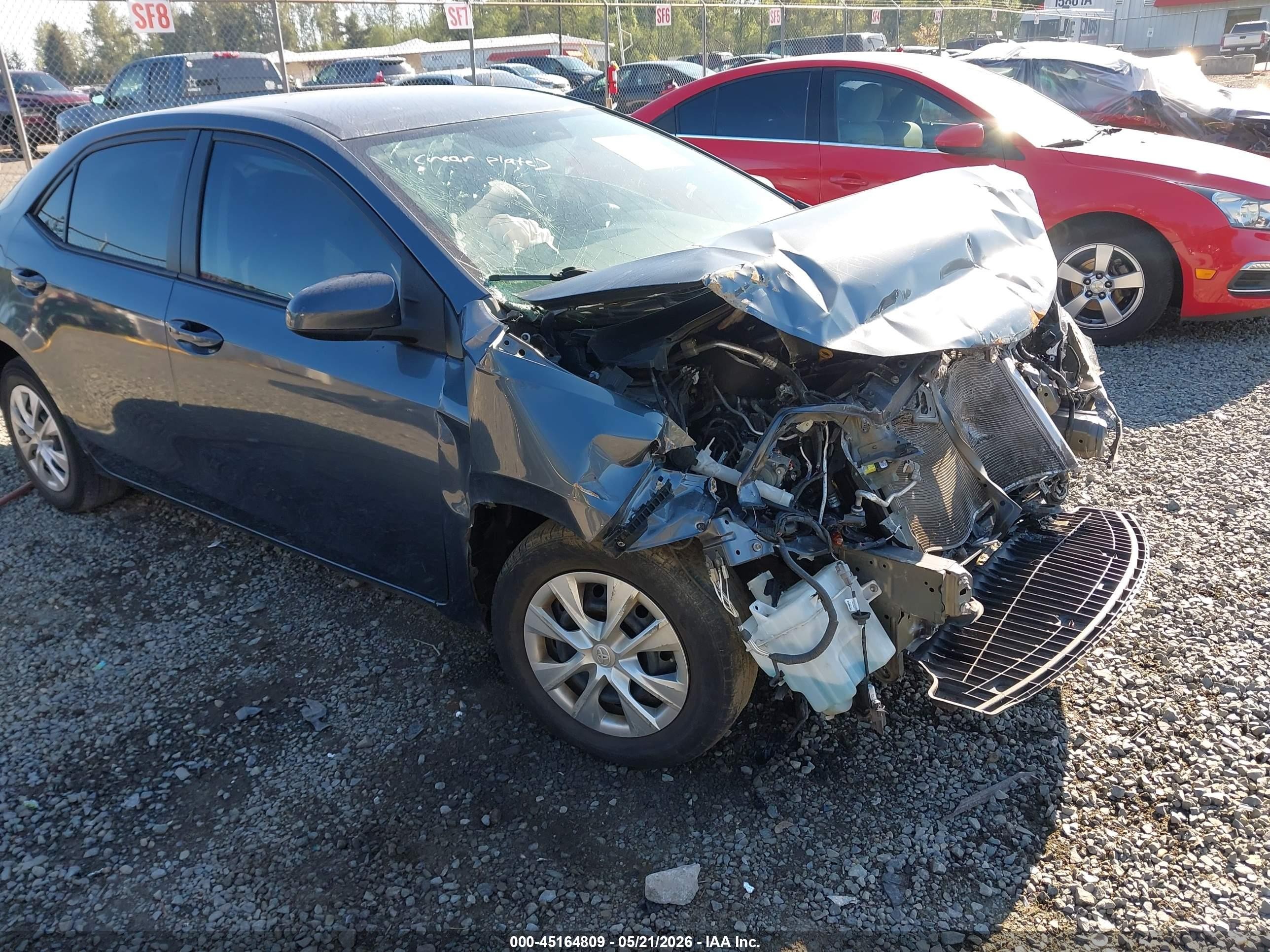 2014 Toyota Corolla L Gray vin: 5YFBURHE3EP171159