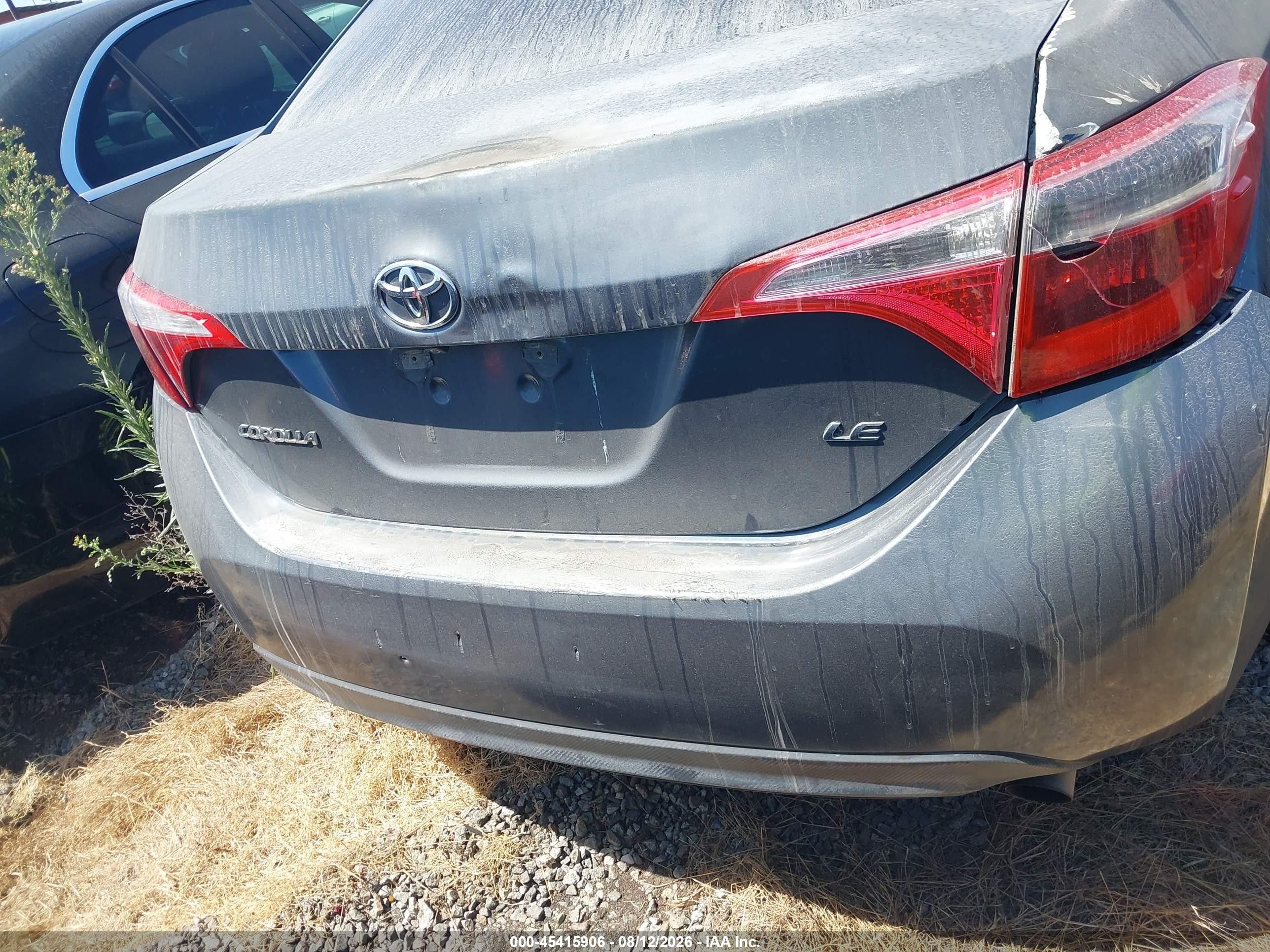 2015 Toyota Corolla Le Gray vin: 5YFBURHE3FP235265