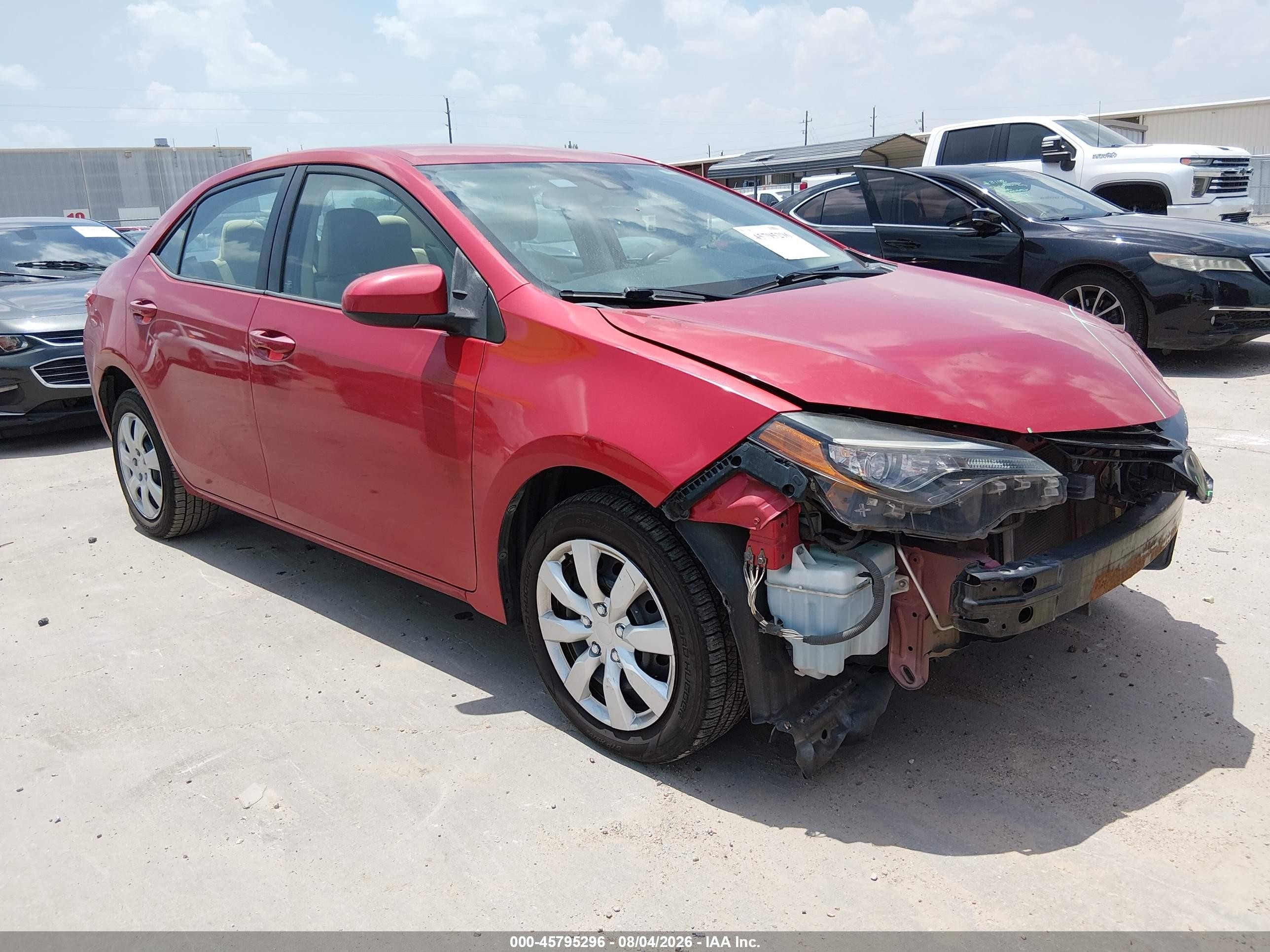 2017 Toyota Corolla Le Красный vin: 5YFBURHE3HP574787