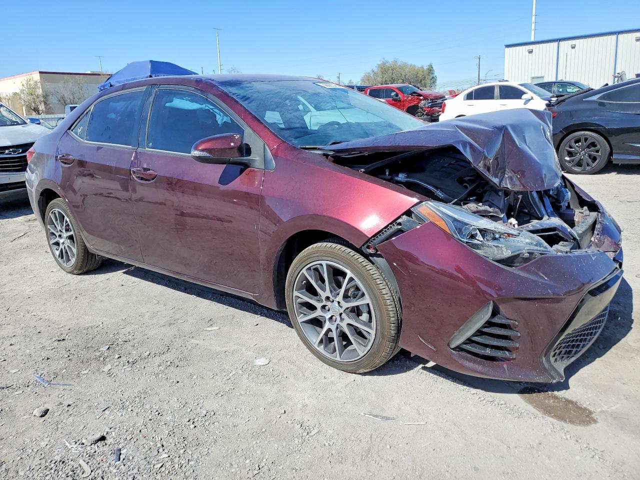 2017 Toyota Corolla Maroon vin: 5YFBURHE3HP633708