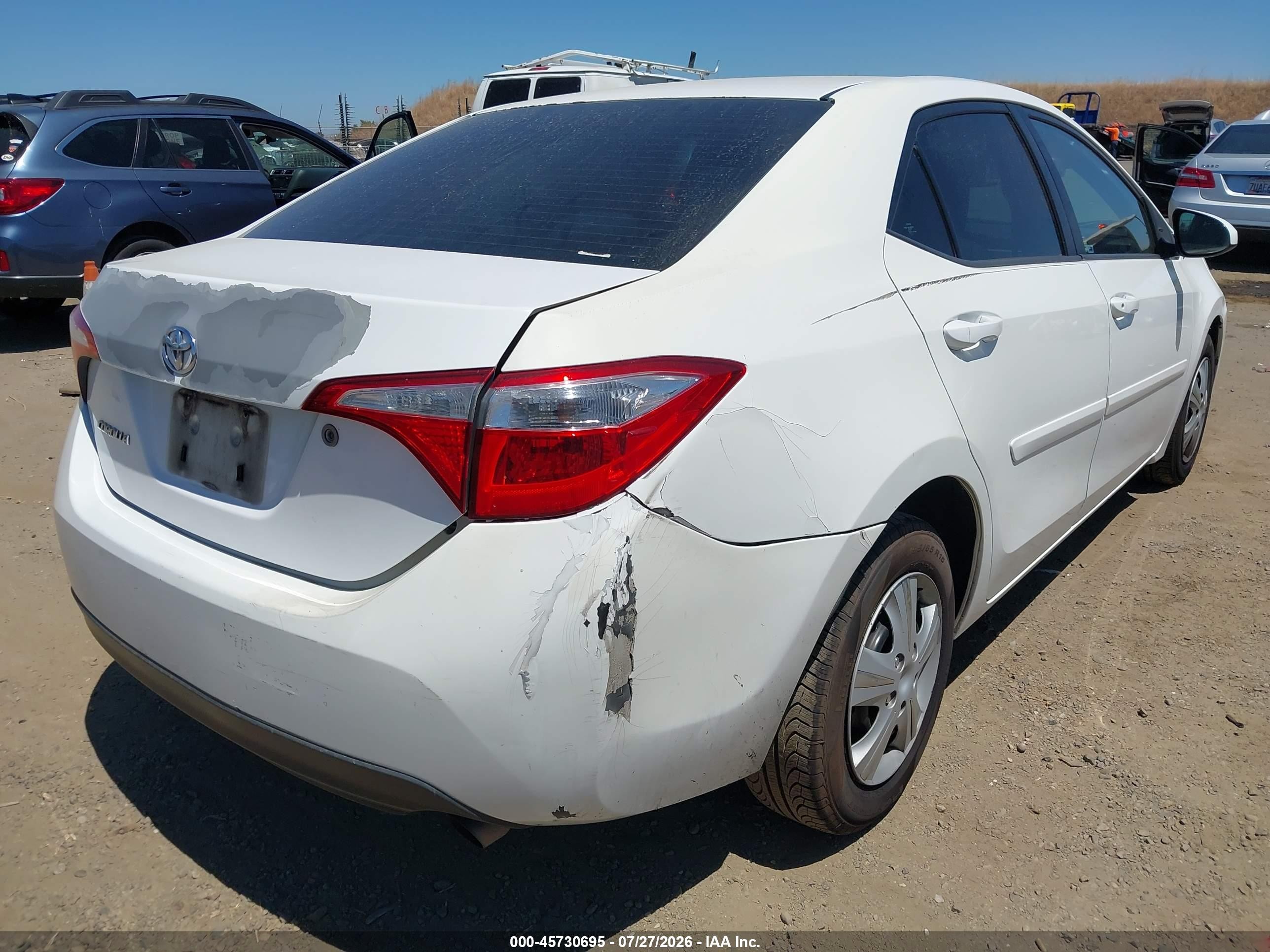 2014 Toyota Corolla L White vin: 5YFBURHE4EP002137