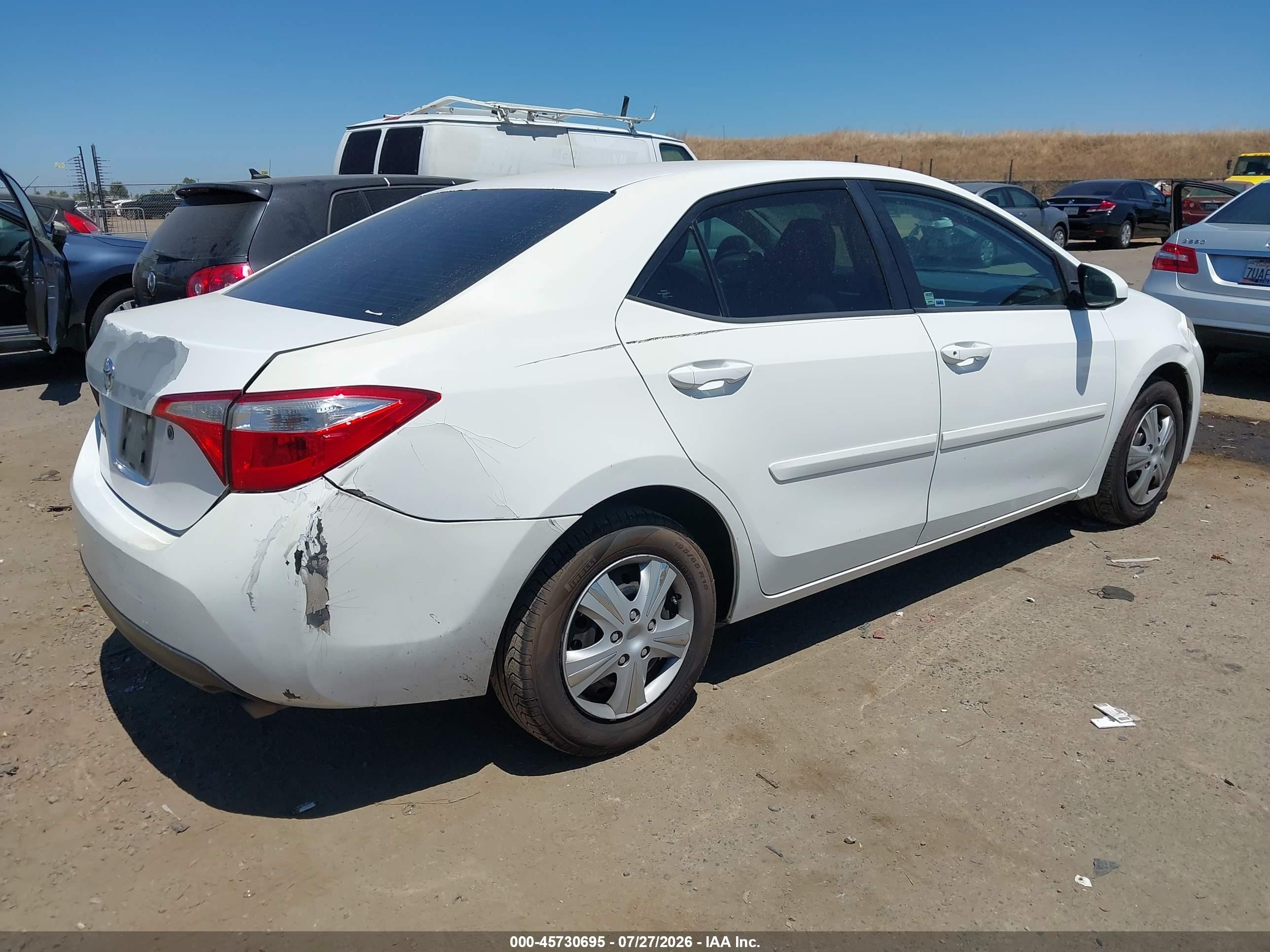 2014 Toyota Corolla L White vin: 5YFBURHE4EP002137