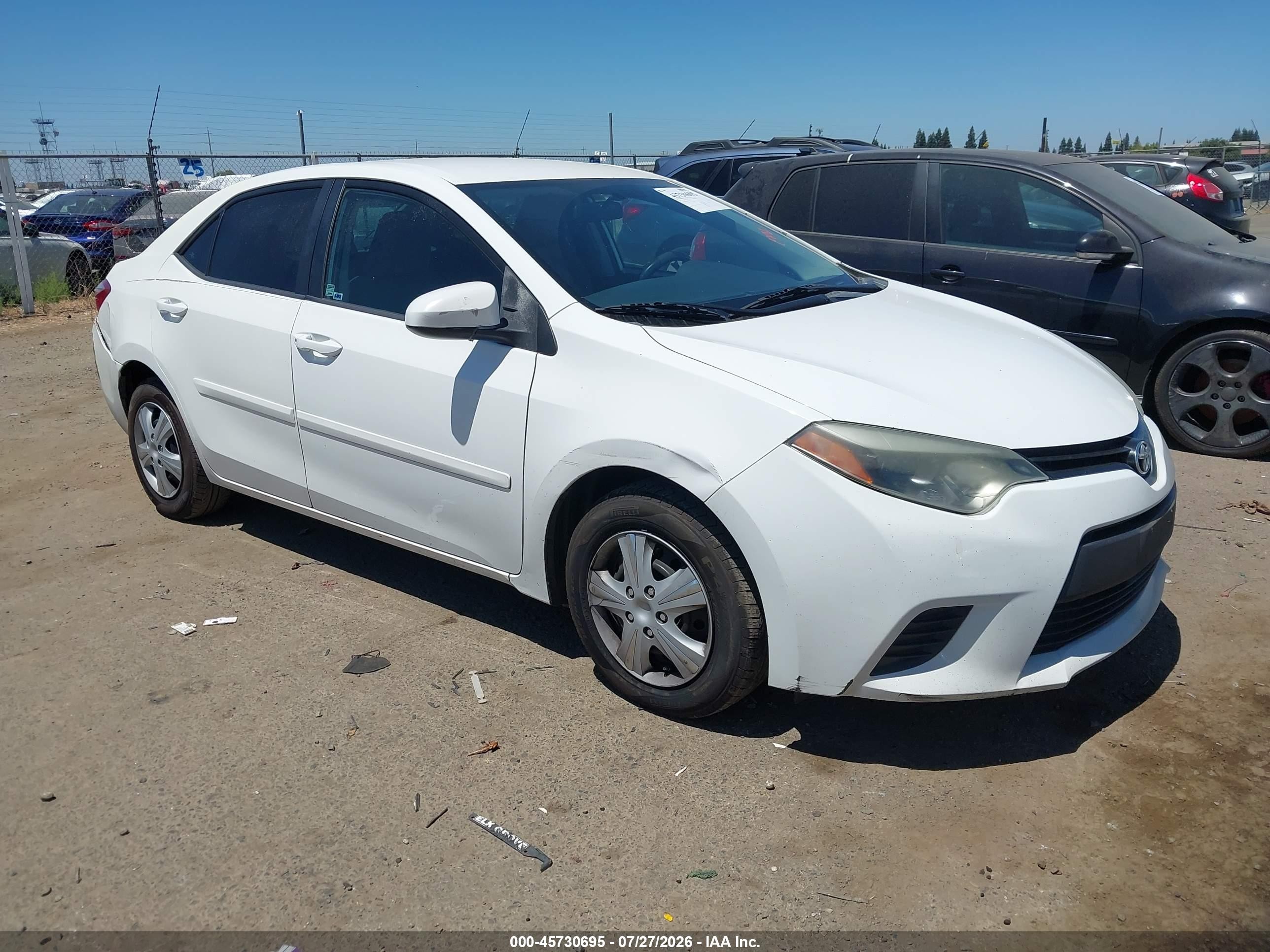2014 Toyota Corolla L White vin: 5YFBURHE4EP002137
