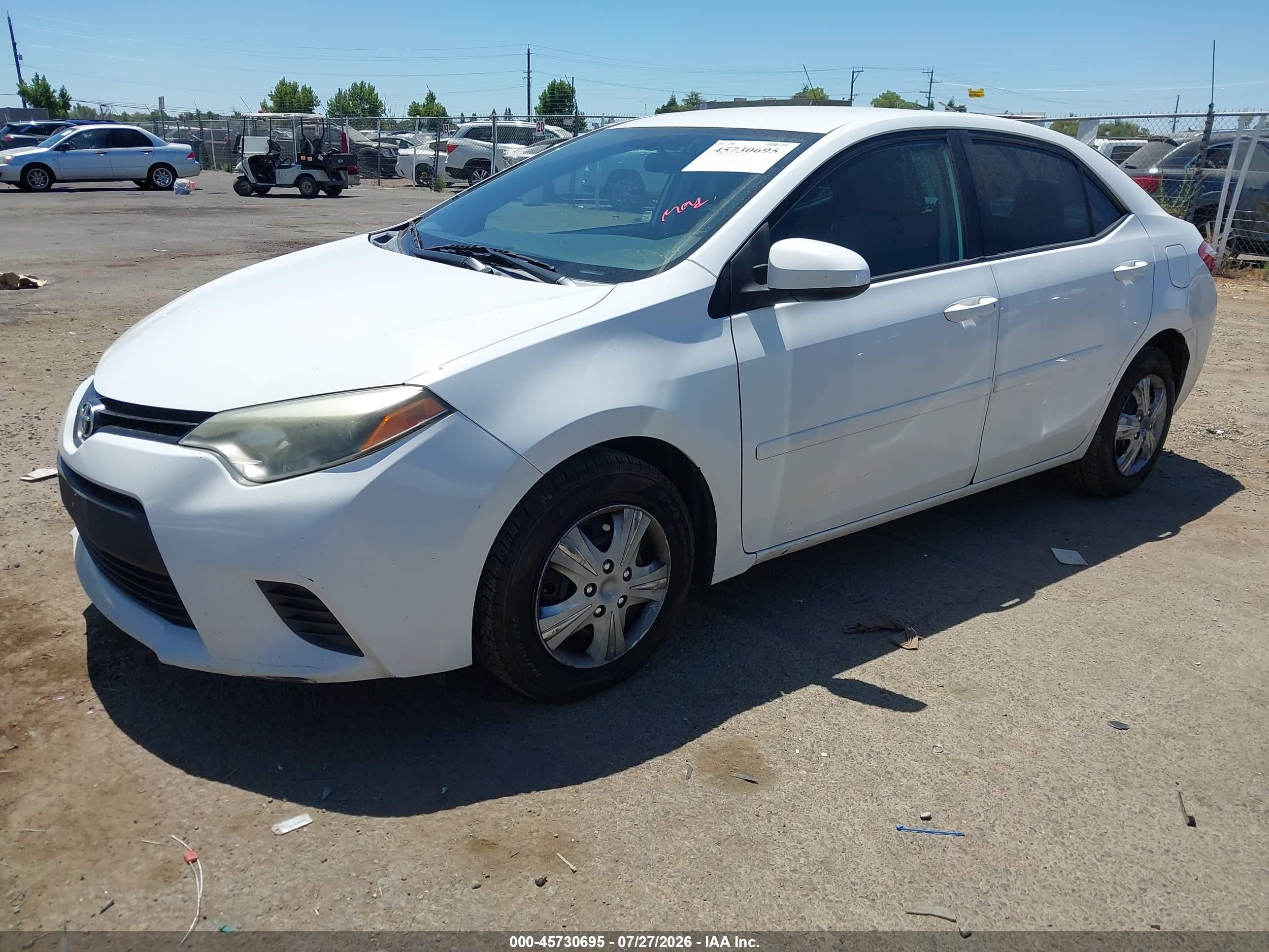 2014 Toyota Corolla L White vin: 5YFBURHE4EP002137