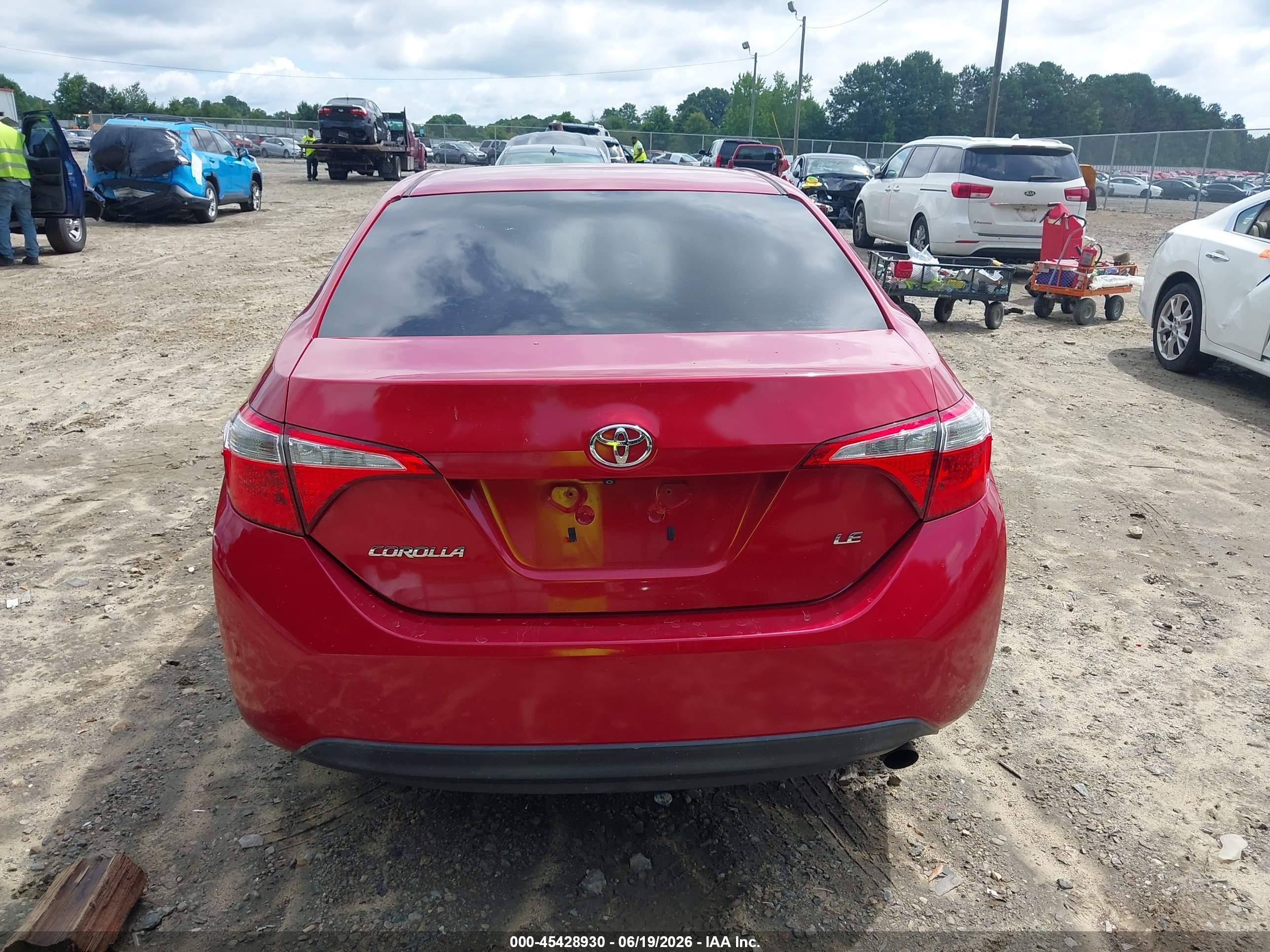 2014 Toyota Corolla Le Red vin: 5YFBURHE4EP064475