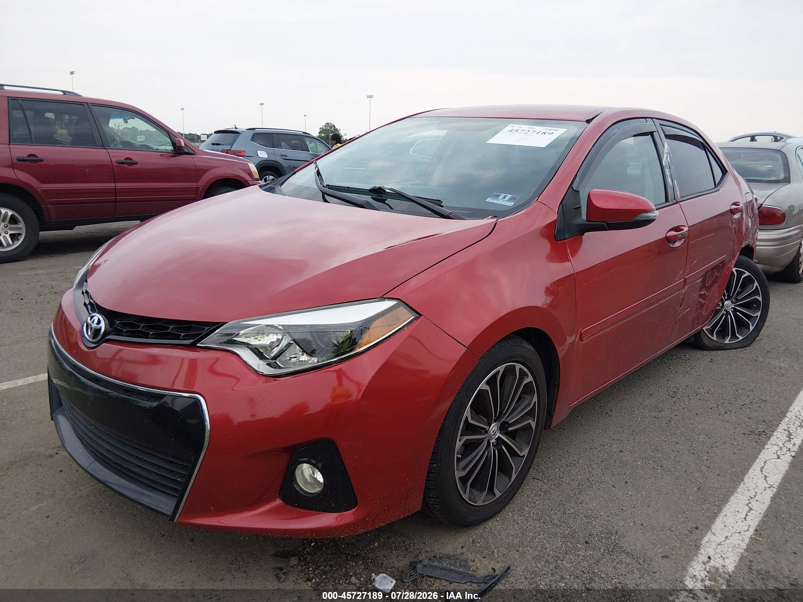 2014 Toyota Corolla S Plus Red vin: 5YFBURHE4EP099677