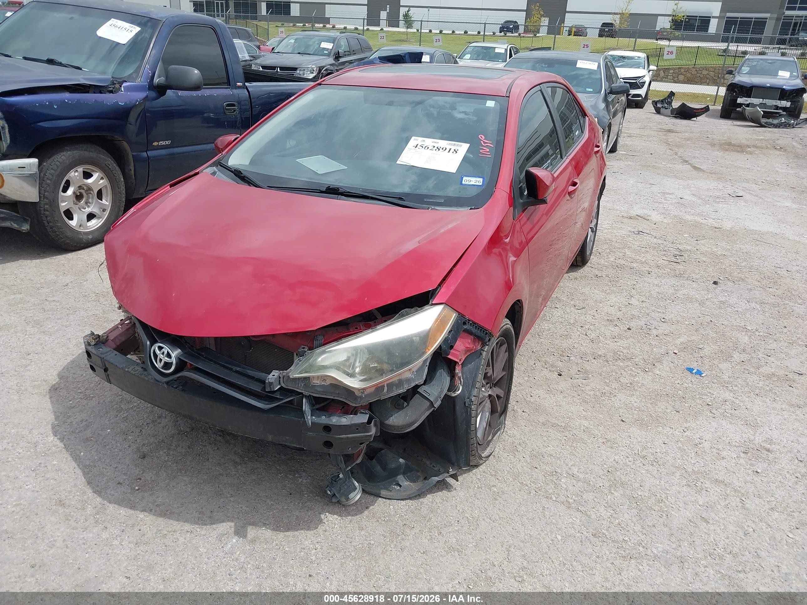 2014 Toyota Corolla Le Premium Red vin: 5YFBURHE4EP108748