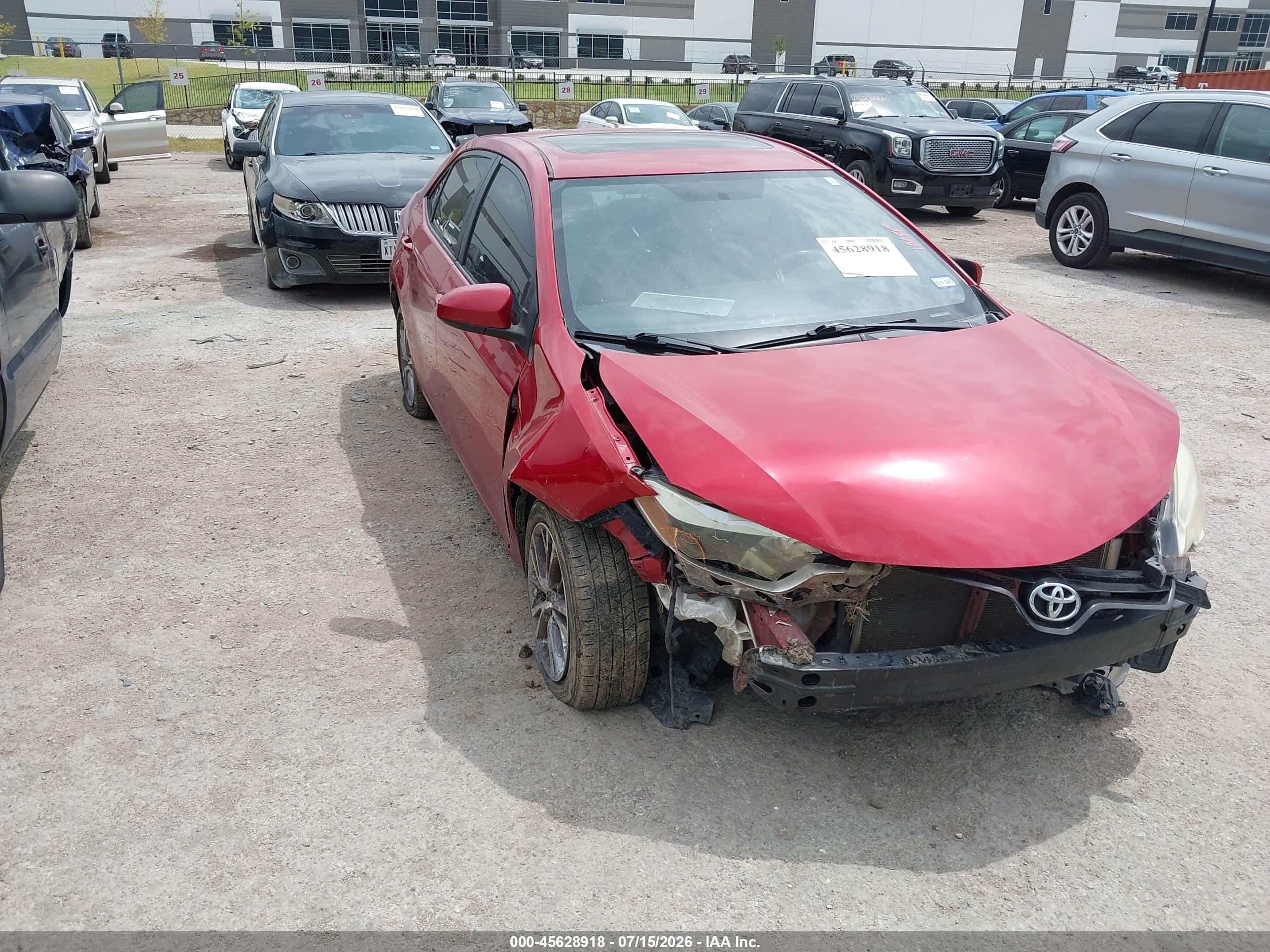 2014 Toyota Corolla Le Premium Red vin: 5YFBURHE4EP108748