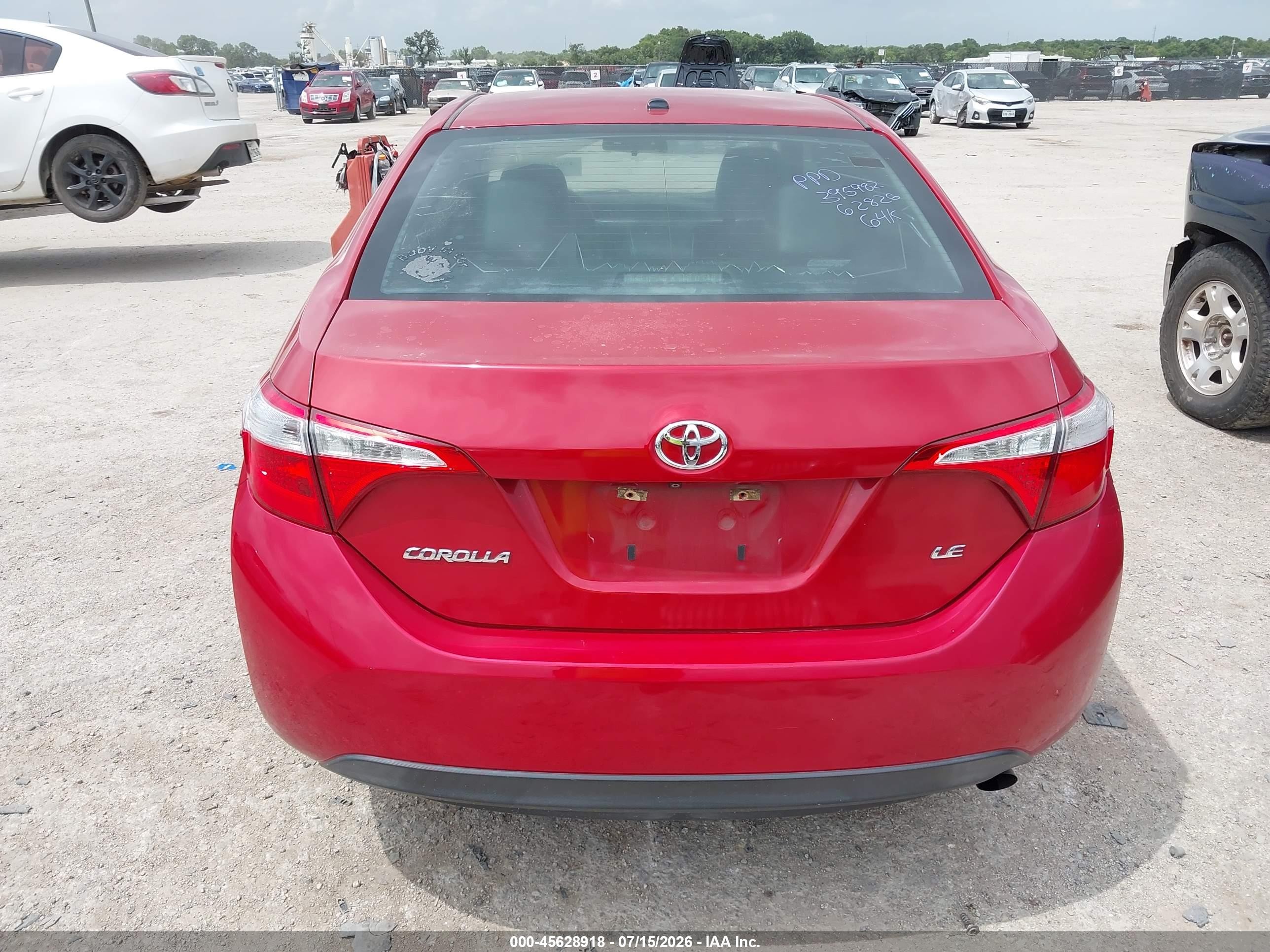 2014 Toyota Corolla Le Premium Red vin: 5YFBURHE4EP108748