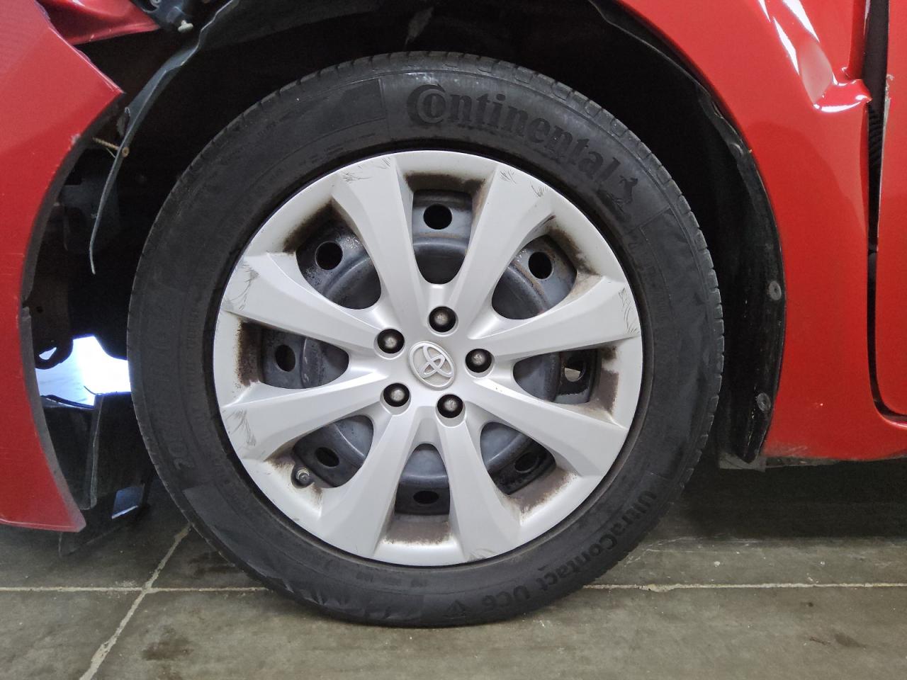 2014 Toyota Corolla Le Red vin: 5YFBURHE4EP112377 Damage: Left Front Wheel Cover, Curb Rash, 8 To 9 Inches