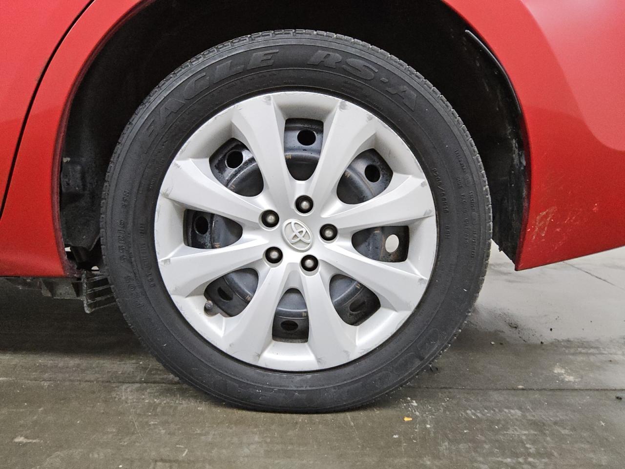 2014 Toyota Corolla Le Red vin: 5YFBURHE4EP112377 Damage: Left Rear Wheel Cover, Curb Rash, 9 To 10 Inches