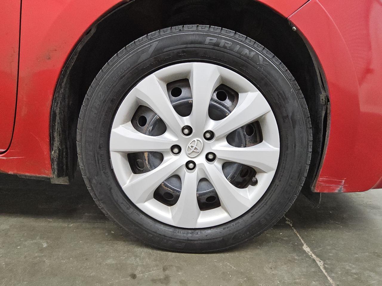 2014 Toyota Corolla Le Red vin: 5YFBURHE4EP112377 Damage: Right Front Wheel Cover, Curb Rash, 4 To 5 Inches