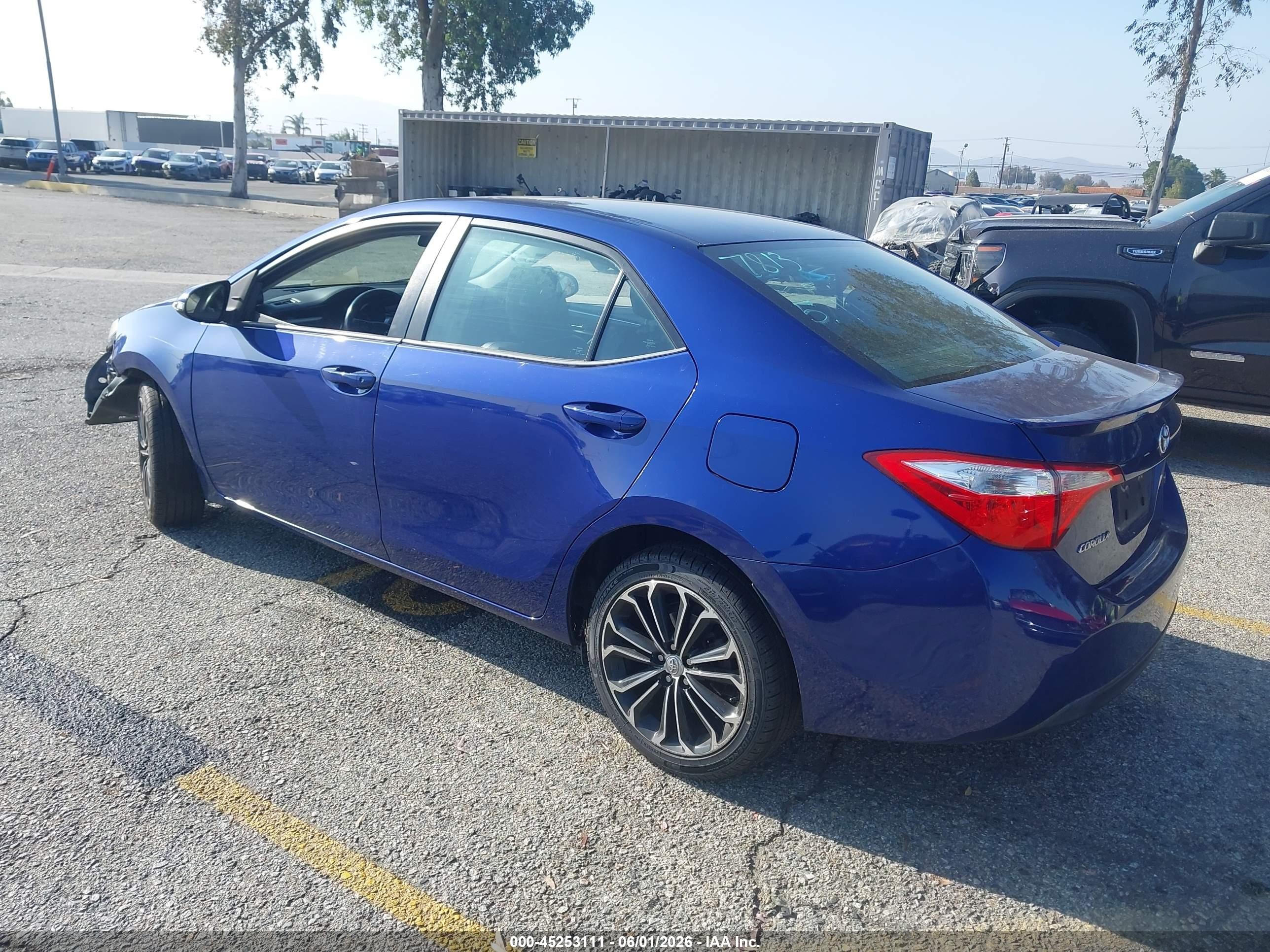 2014 Toyota Corolla S Plus Синий vin: 5YFBURHE4EP118485