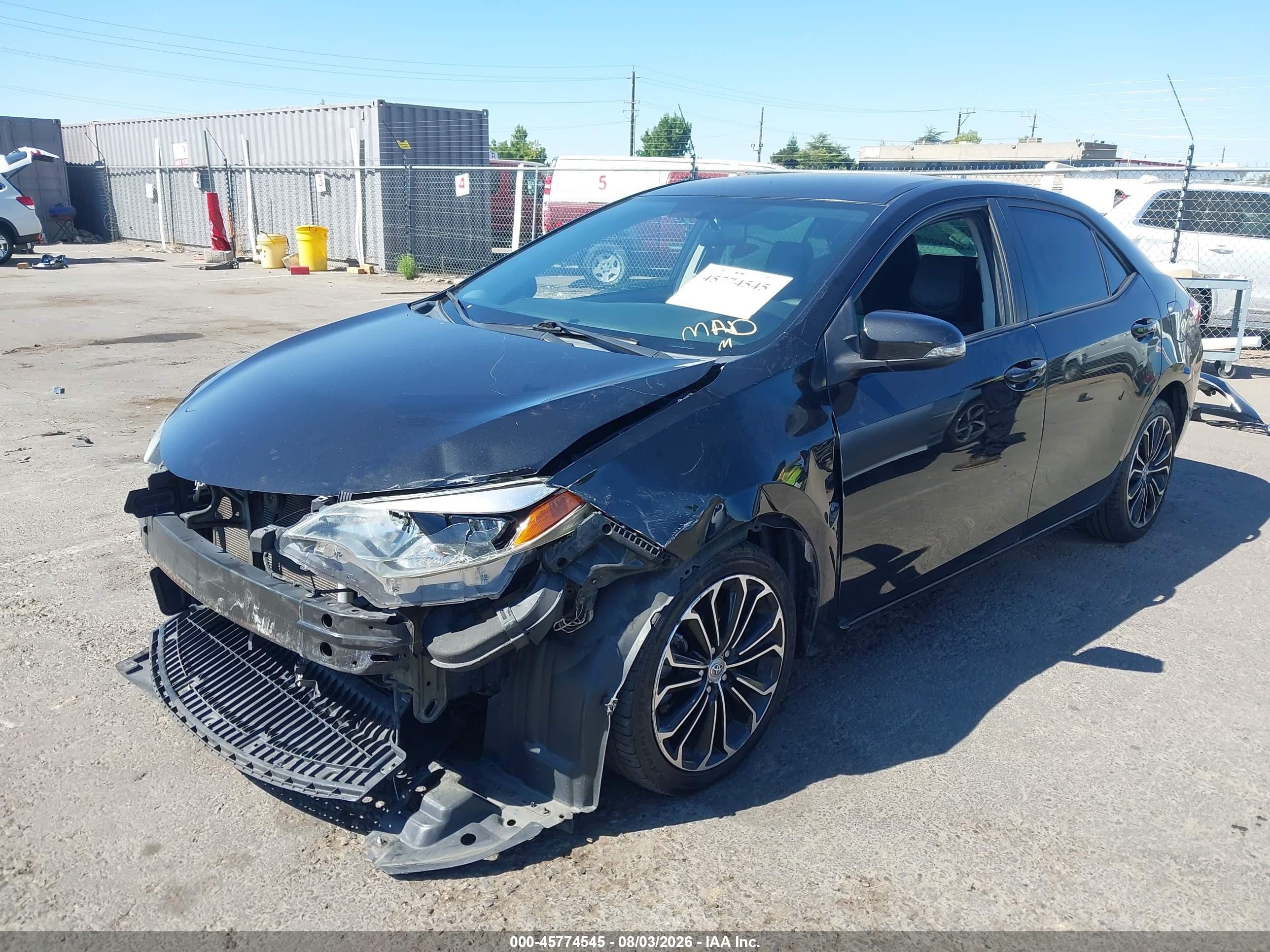 2014 Toyota Corolla S Plus Black vin: 5YFBURHE4EP118552