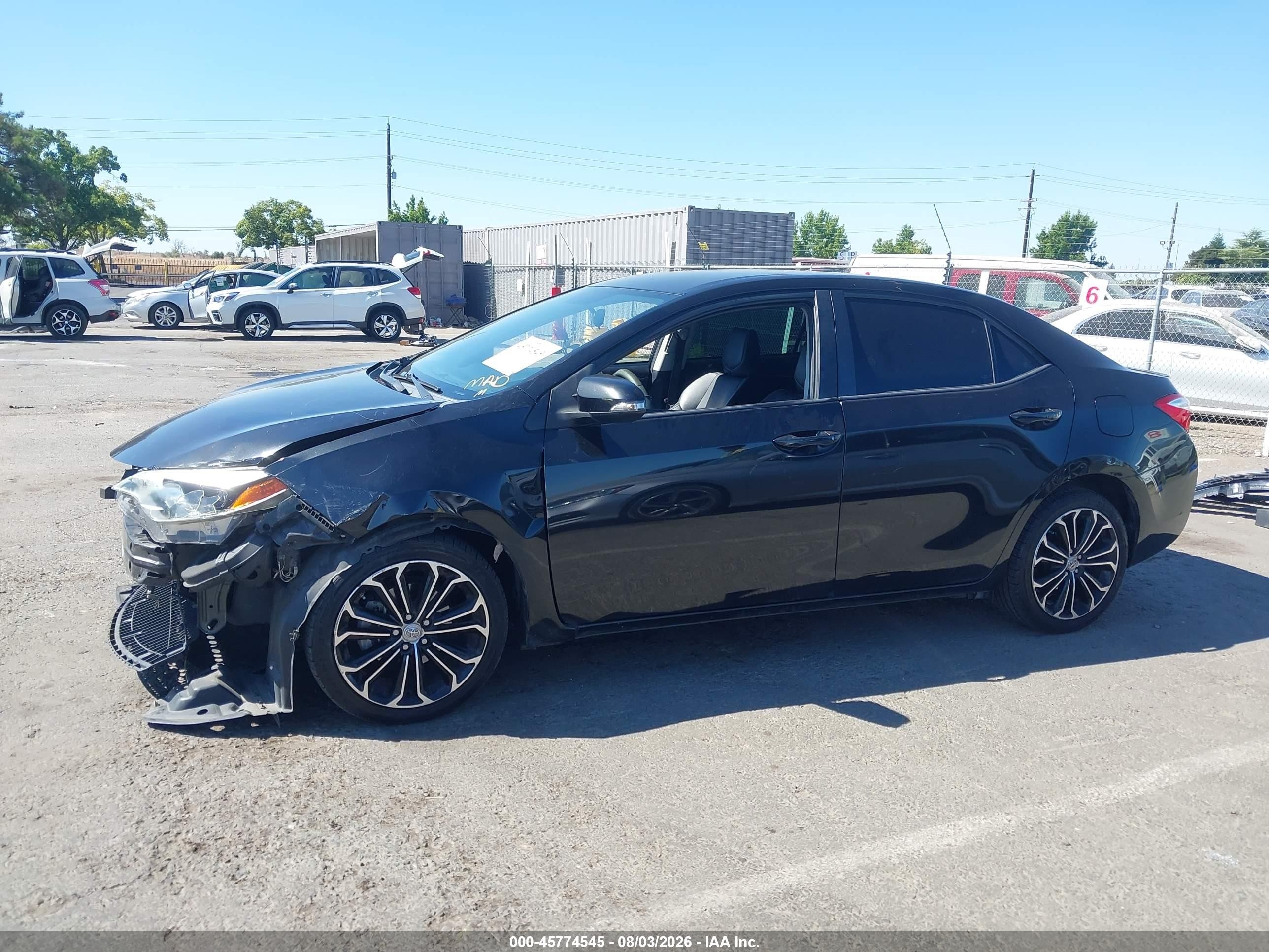 2014 Toyota Corolla S Plus Black vin: 5YFBURHE4EP118552