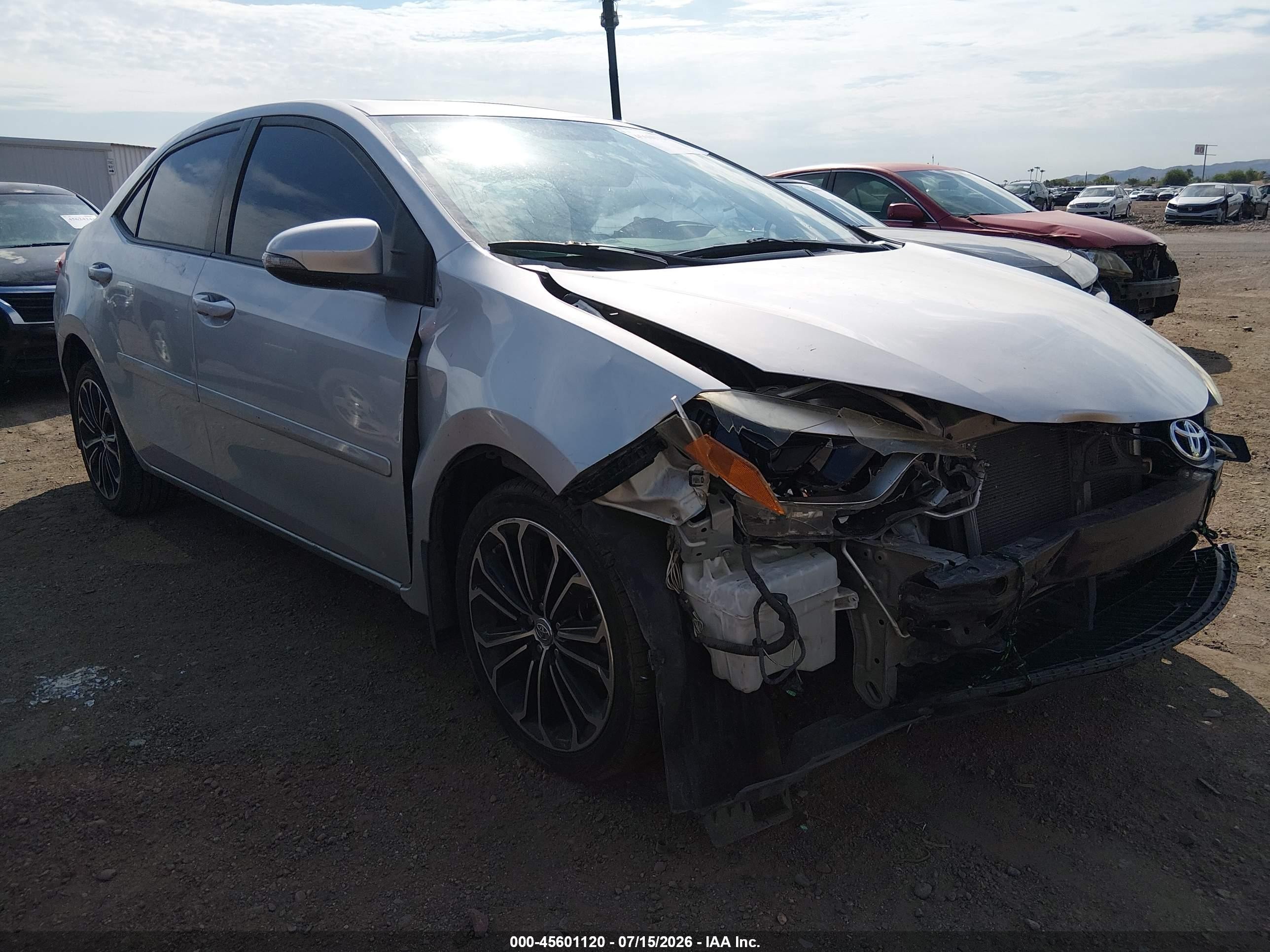 2014 Toyota Corolla S Plus Silver vin: 5YFBURHE4EP120432