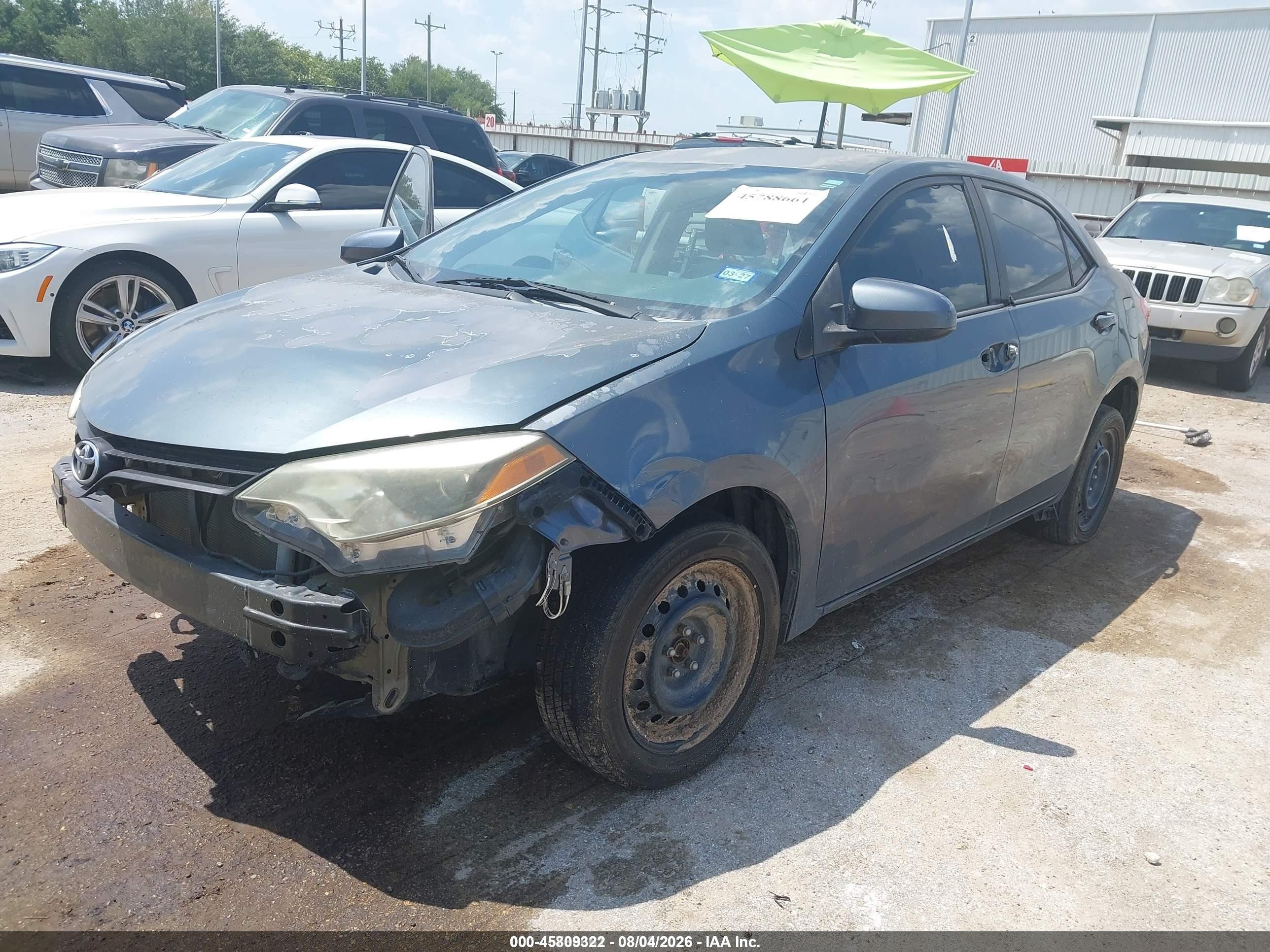 2014 Toyota Corolla Le Blue vin: 5YFBURHE4EP150403