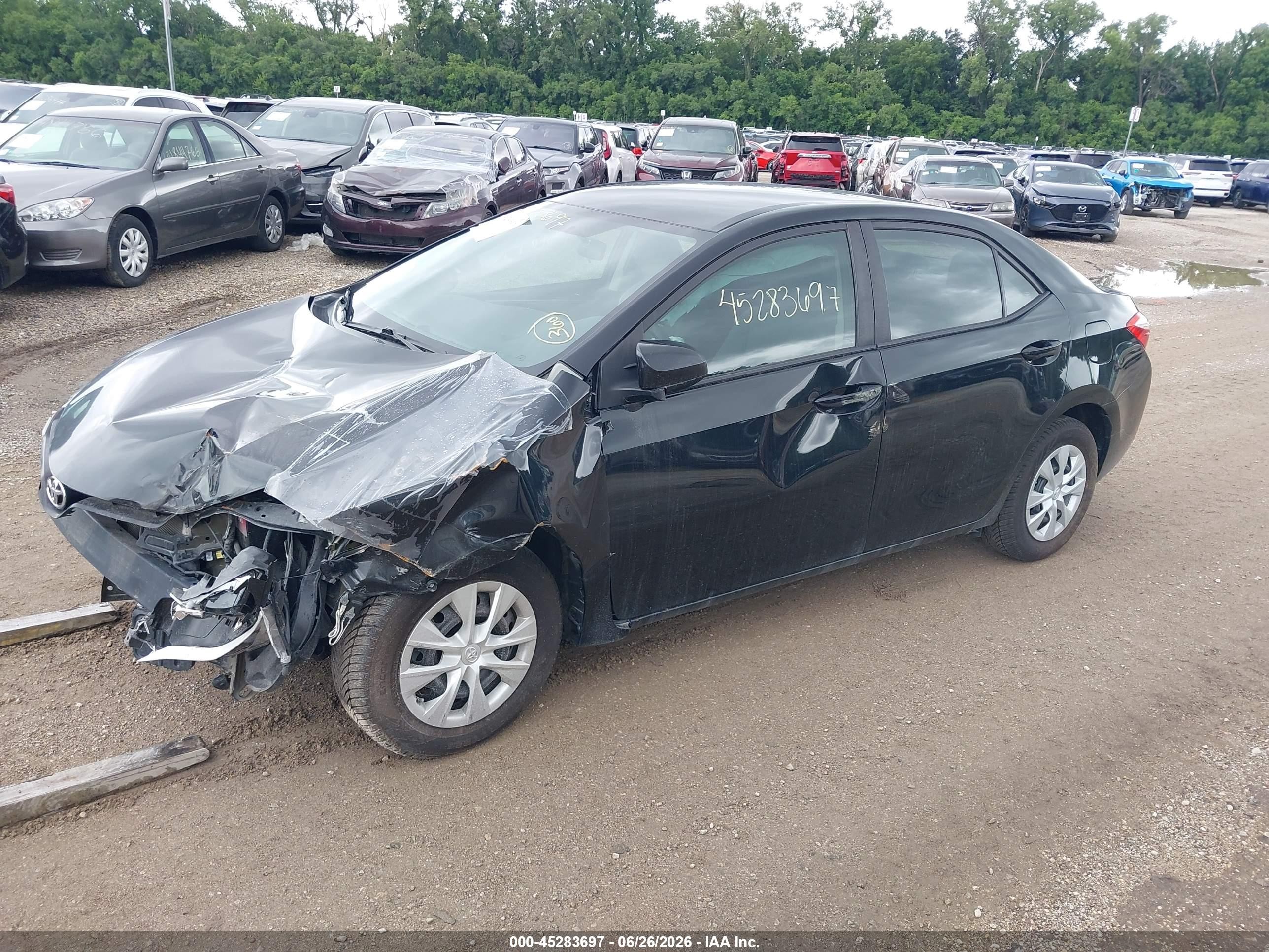 2014 Toyota Corolla L Black vin: 5YFBURHE4EP157528