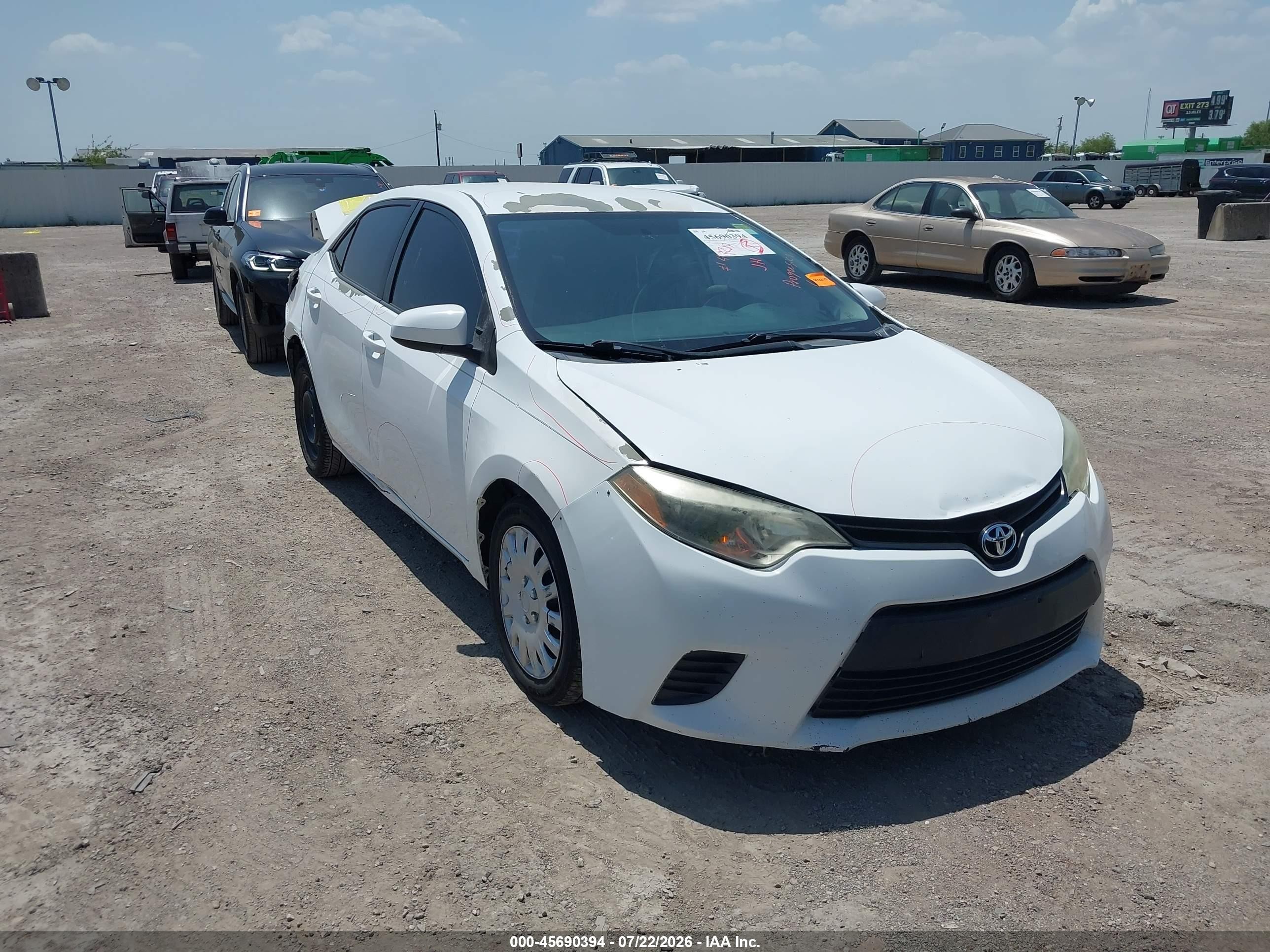 2014 Toyota Corolla Le Белый vin: 5YFBURHE4EP160221