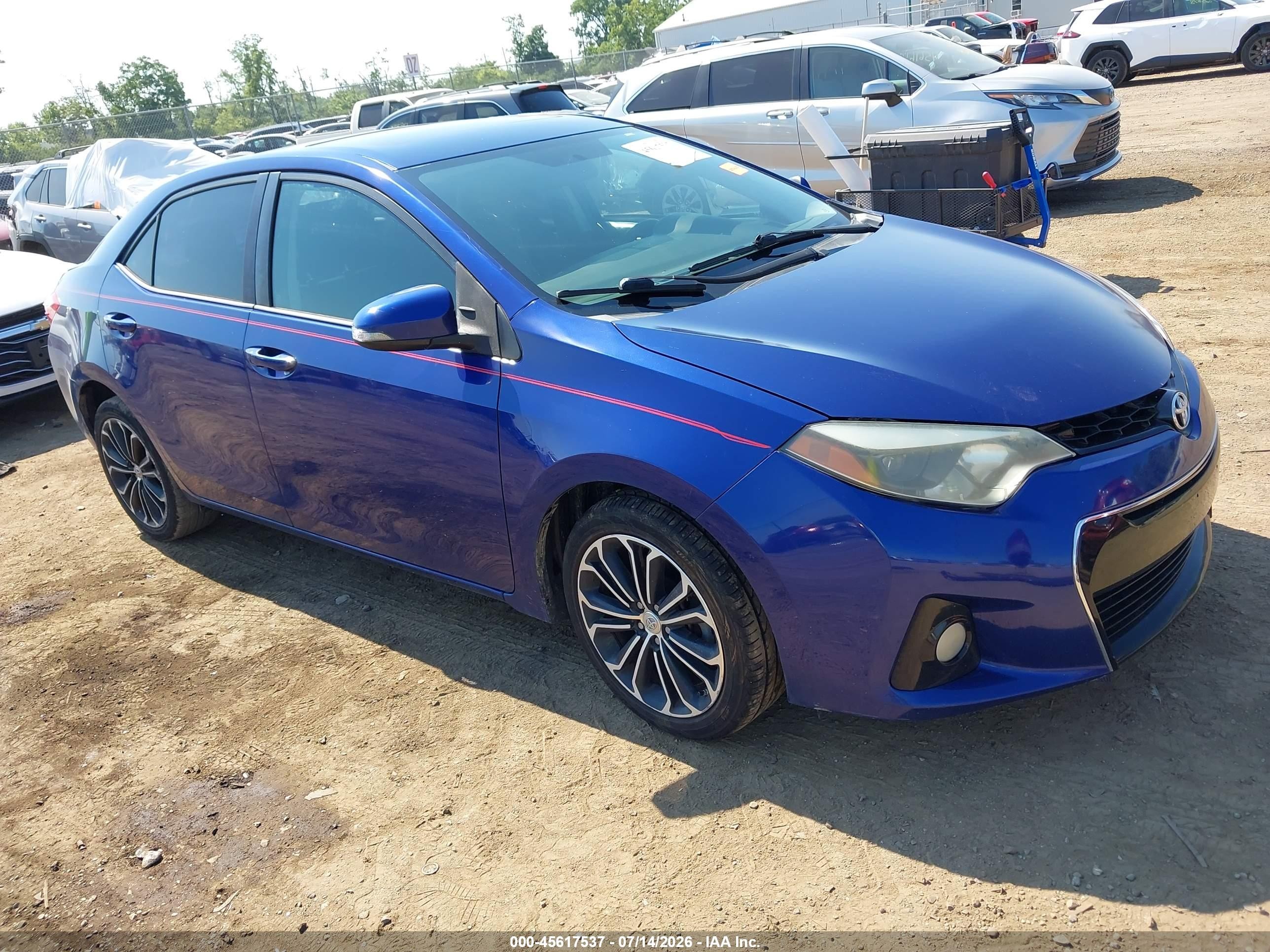 2015 Toyota Corolla S Plus Синий vin: 5YFBURHE4FP197366