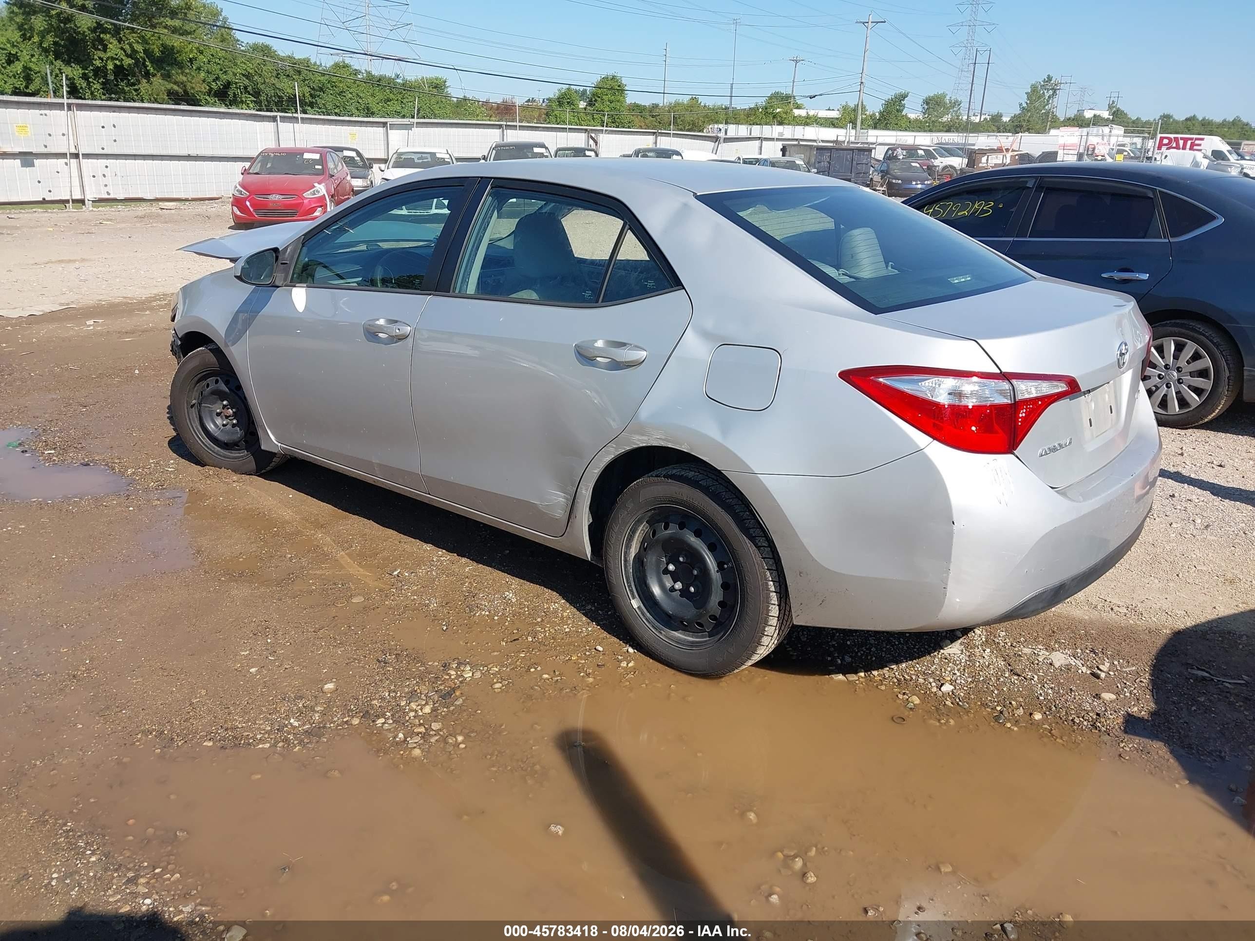 2015 Toyota Corolla Le Silver vin: 5YFBURHE4FP205319
