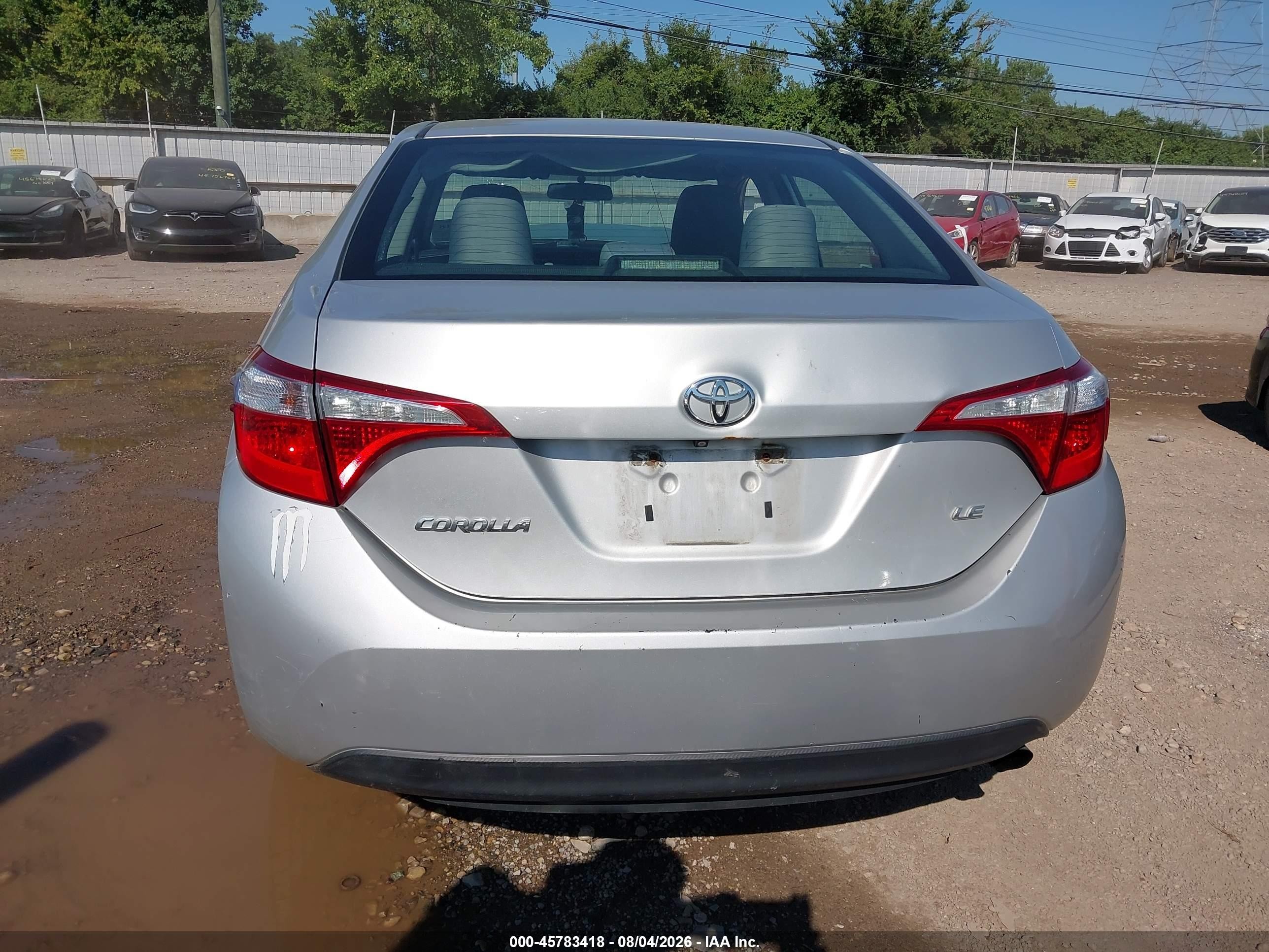 2015 Toyota Corolla Le Silver vin: 5YFBURHE4FP205319
