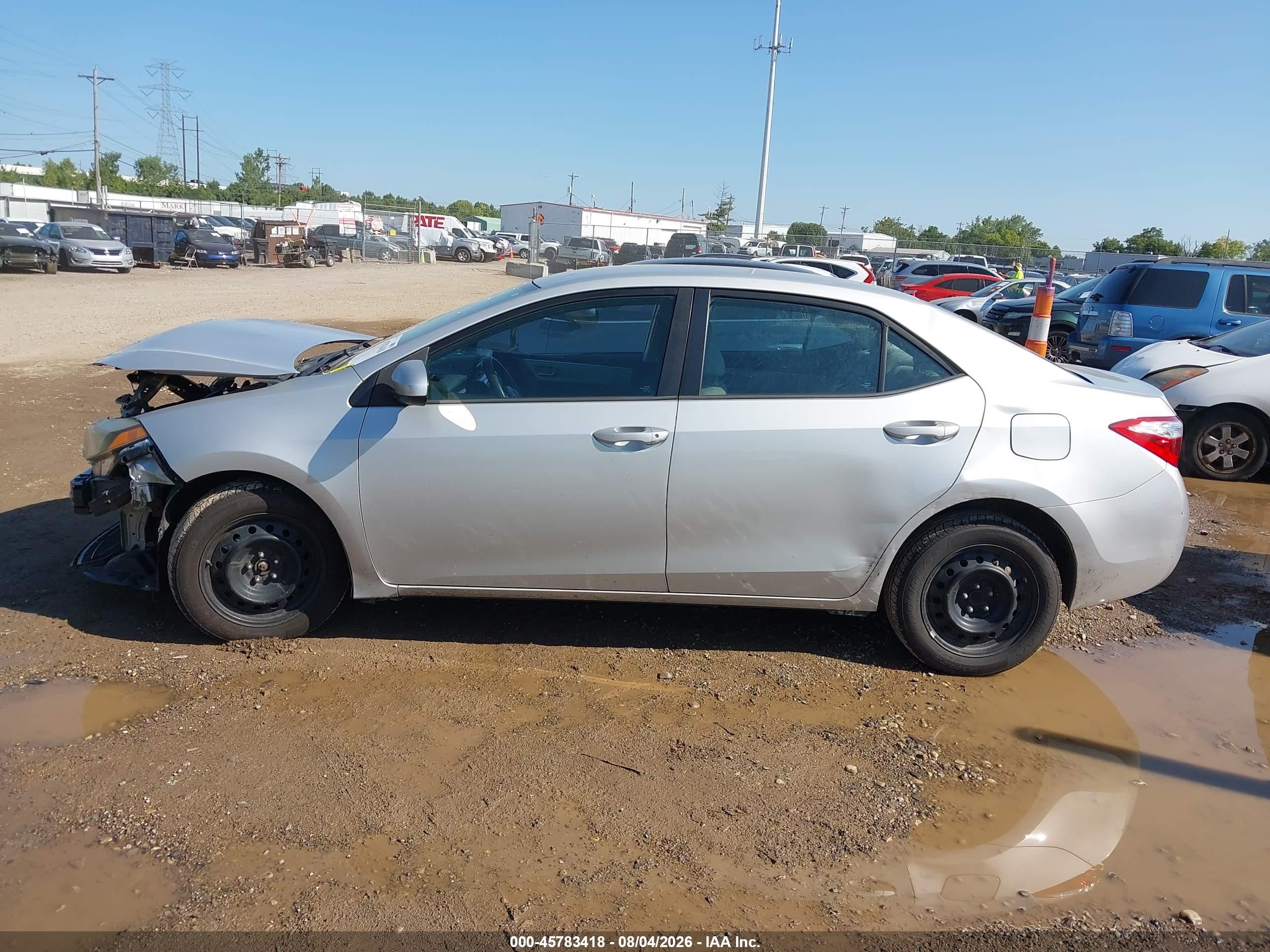 2015 Toyota Corolla Le Silver vin: 5YFBURHE4FP205319