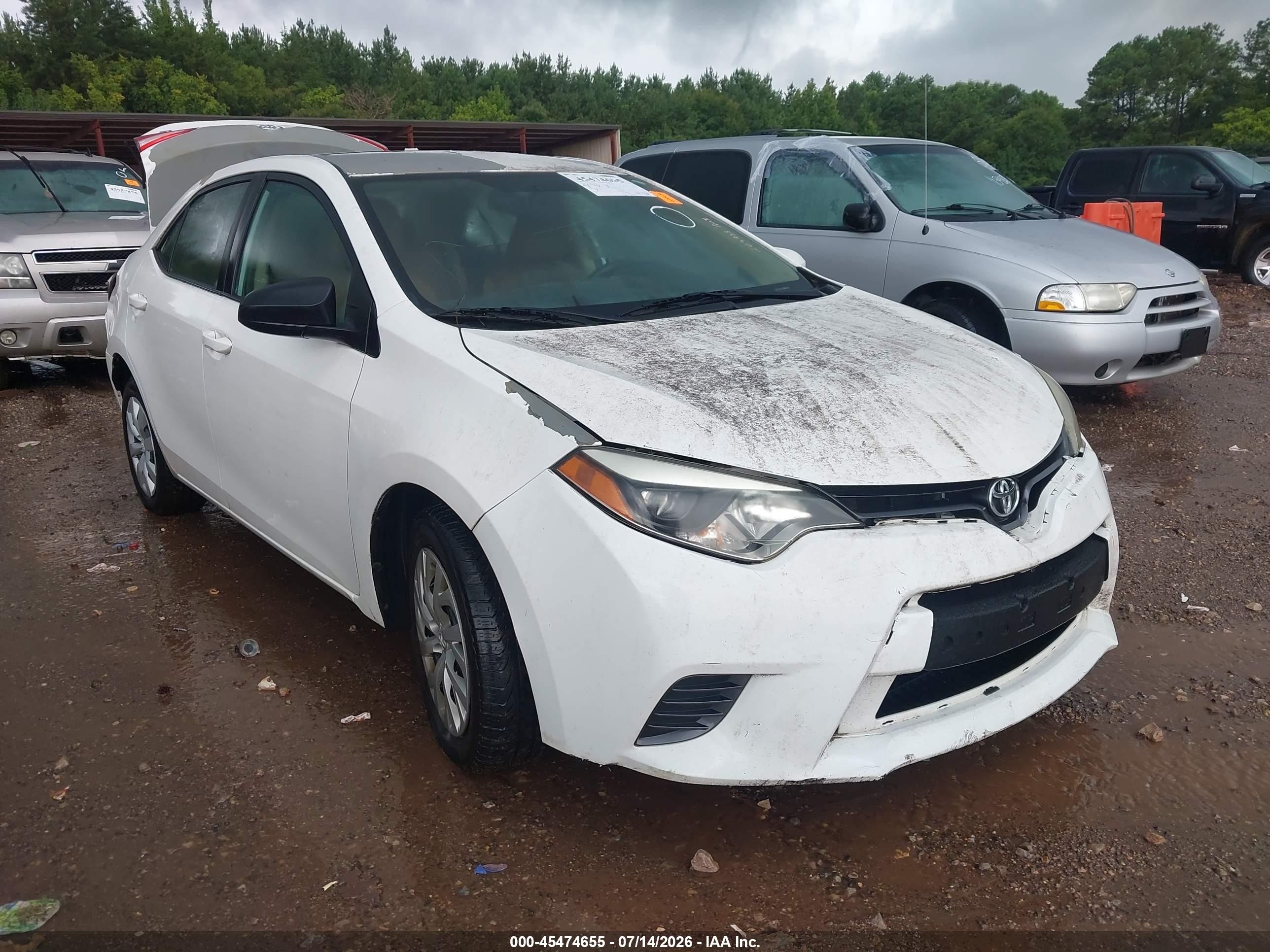 2015 Toyota Corolla Le White vin: 5YFBURHE4FP209435