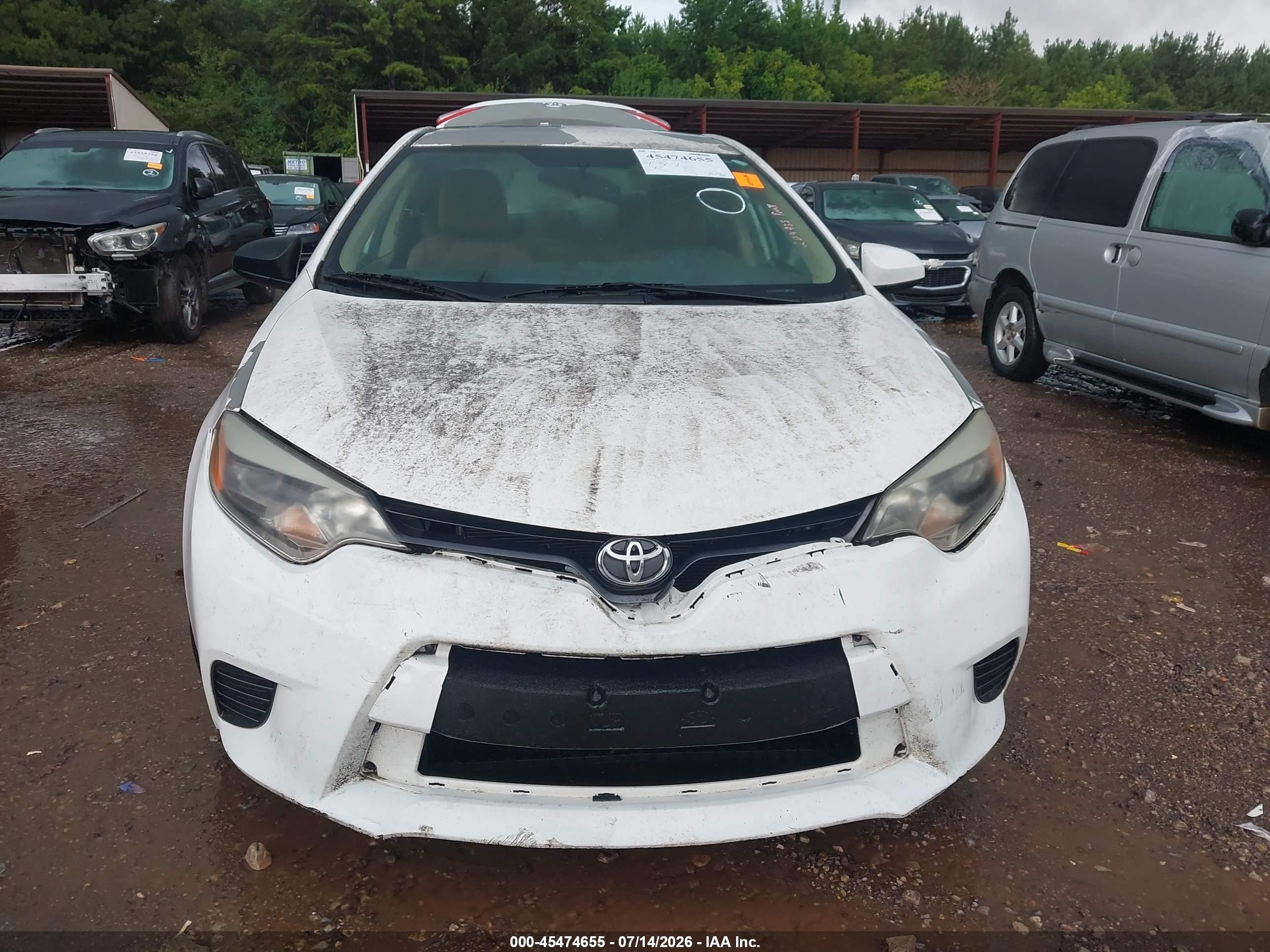 2015 Toyota Corolla Le White vin: 5YFBURHE4FP209435