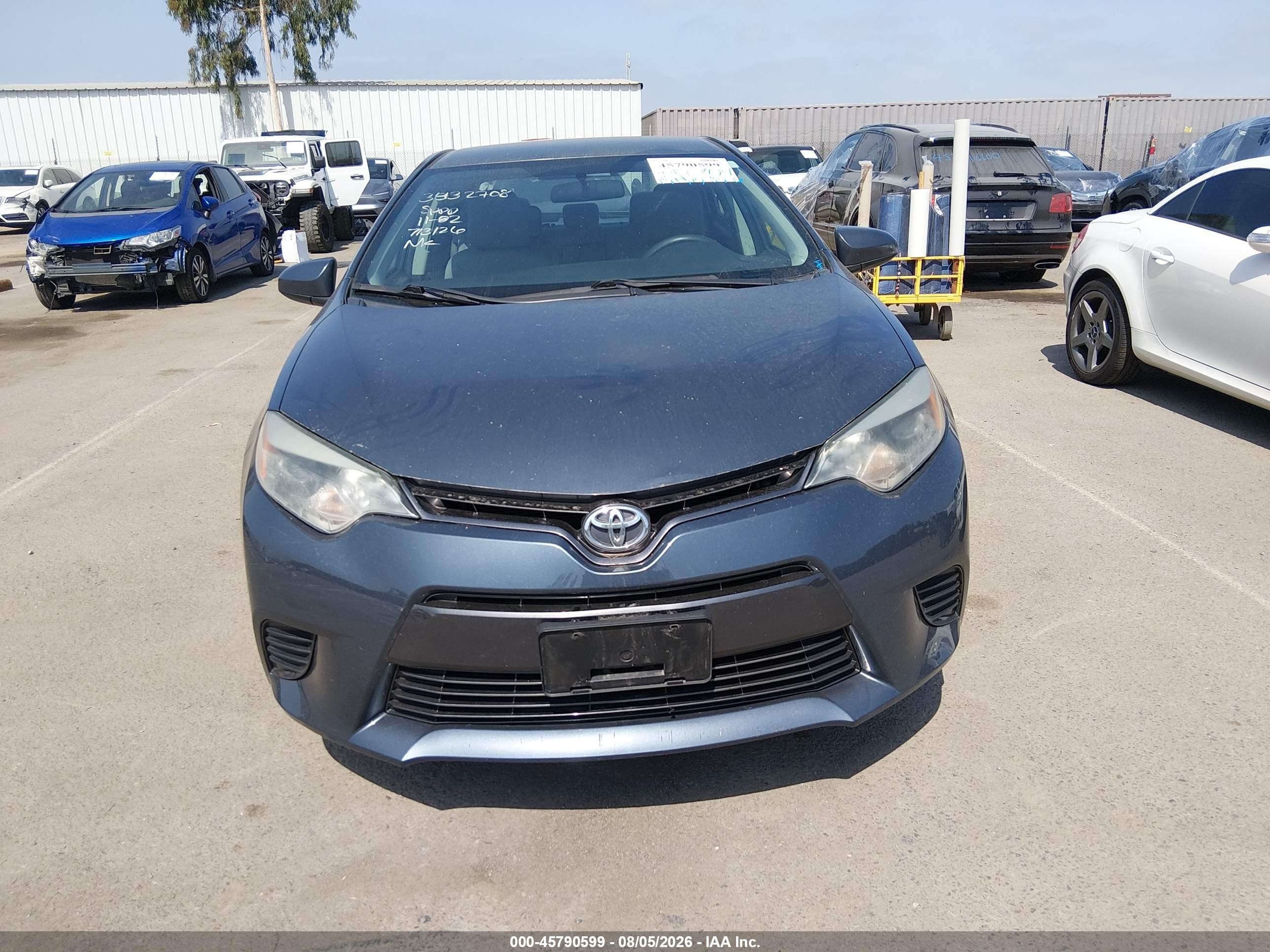 2015 Toyota Corolla Le Gray vin: 5YFBURHE4FP229295