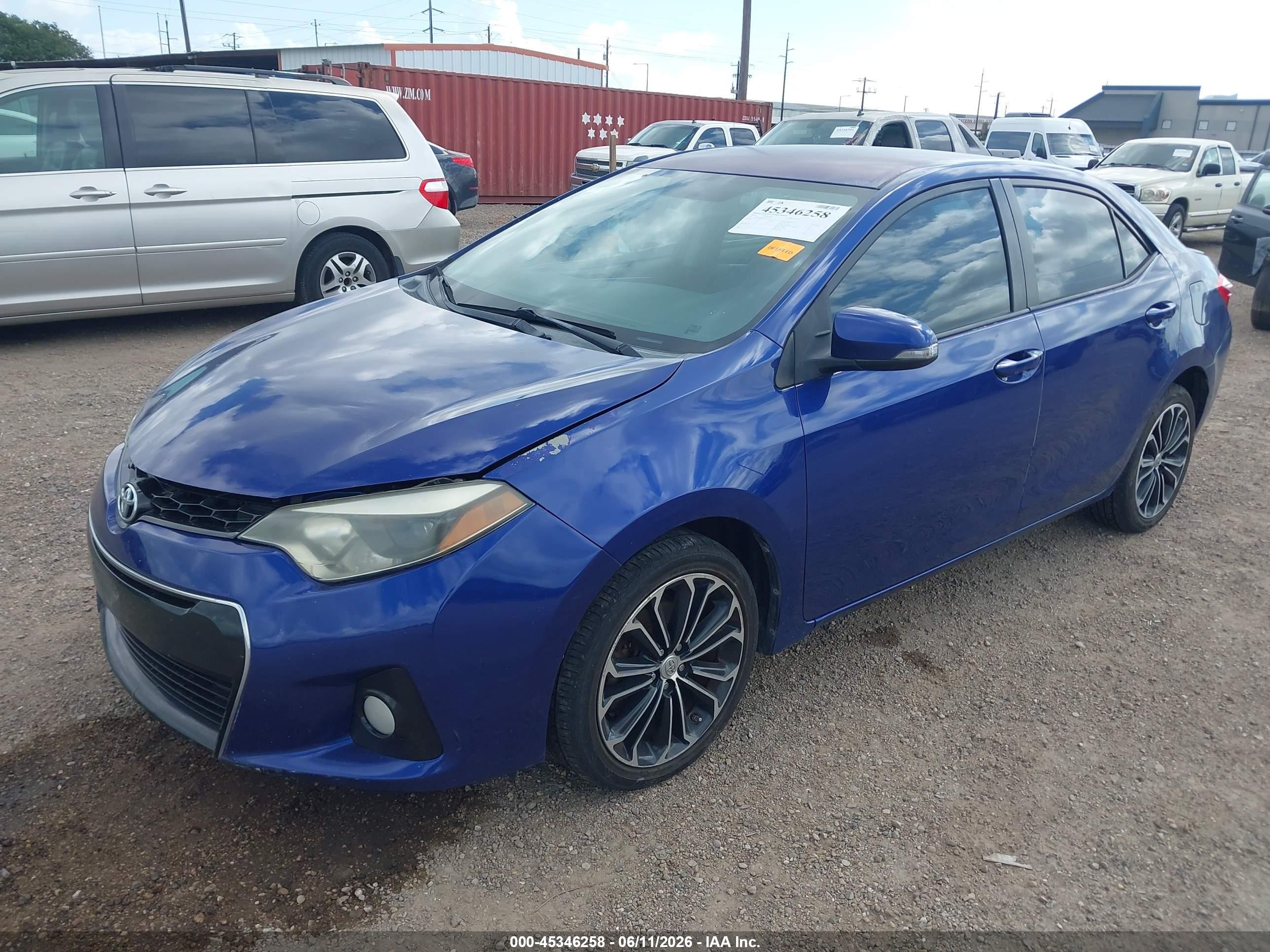 2015 Toyota Corolla S Plus Blue vin: 5YFBURHE4FP261910