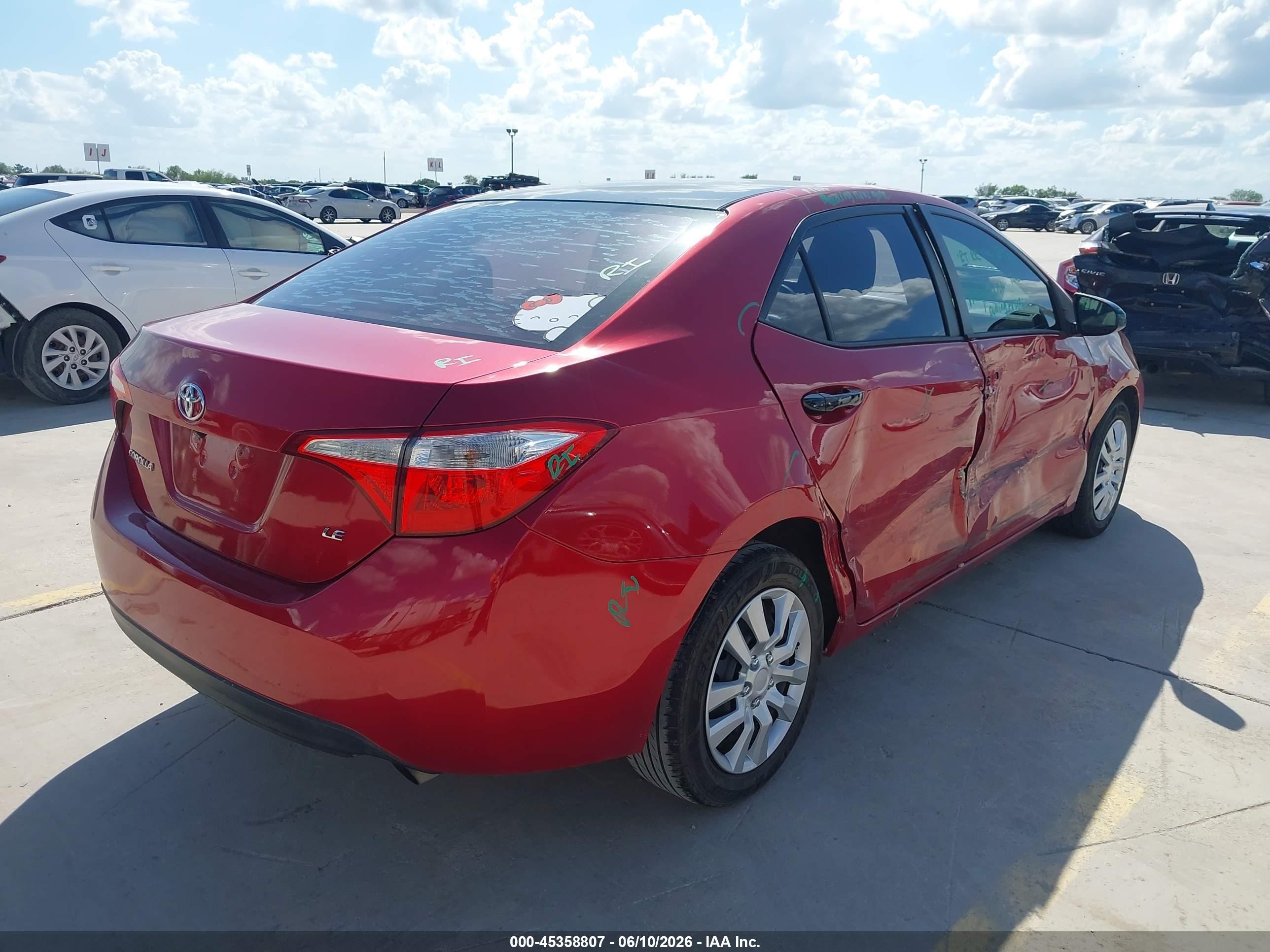 2015 Toyota Corolla Le Red vin: 5YFBURHE4FP295619