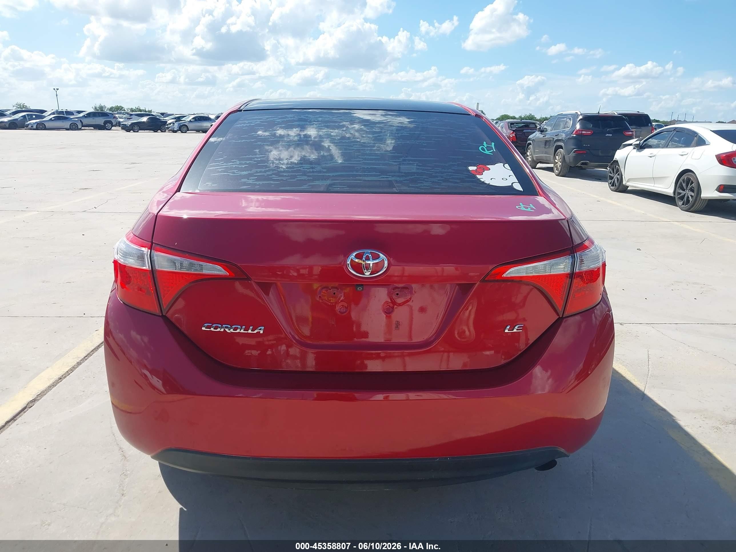 2015 Toyota Corolla Le Red vin: 5YFBURHE4FP295619