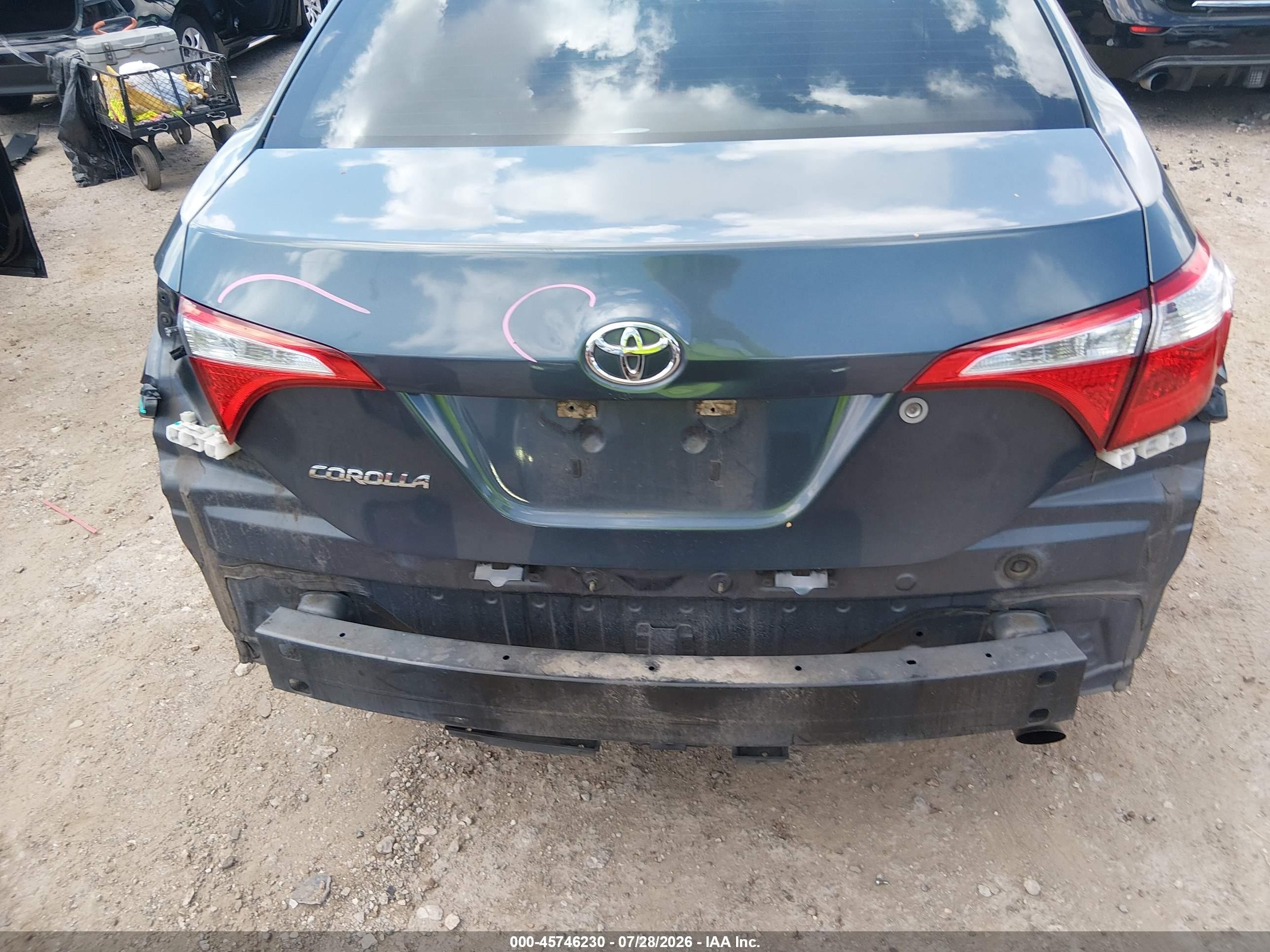 2015 Toyota Corolla L Gray vin: 5YFBURHE4FP302939