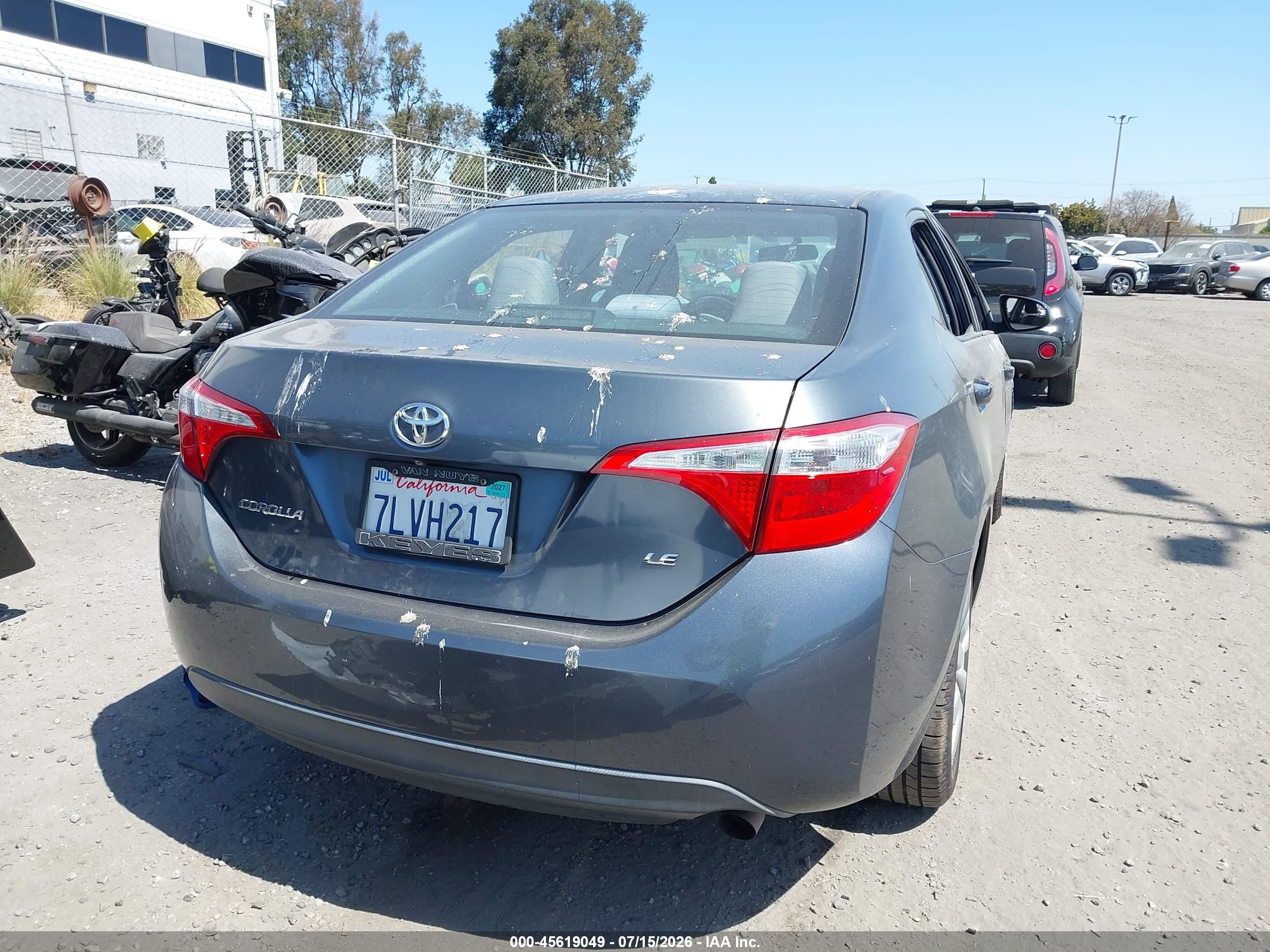 2015 Toyota Corolla Le Blue vin: 5YFBURHE4FP344950