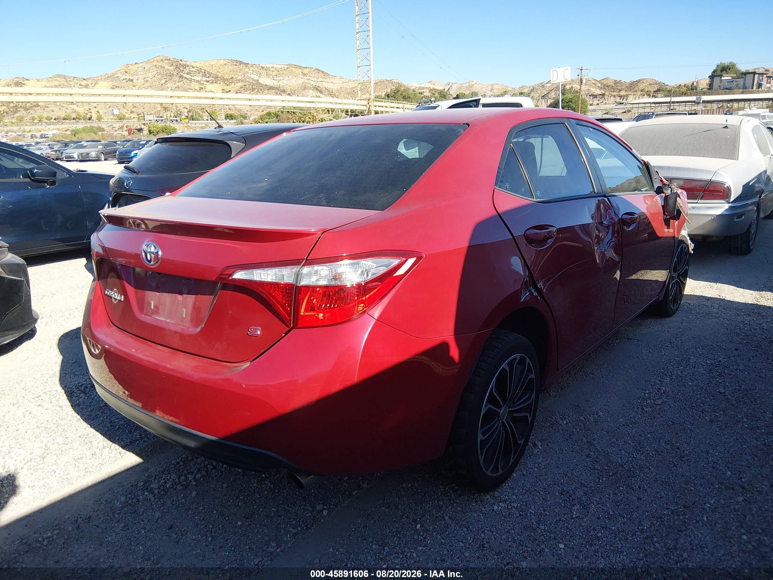2016 Toyota Corolla S Plus Red vin: 5YFBURHE4GP434486