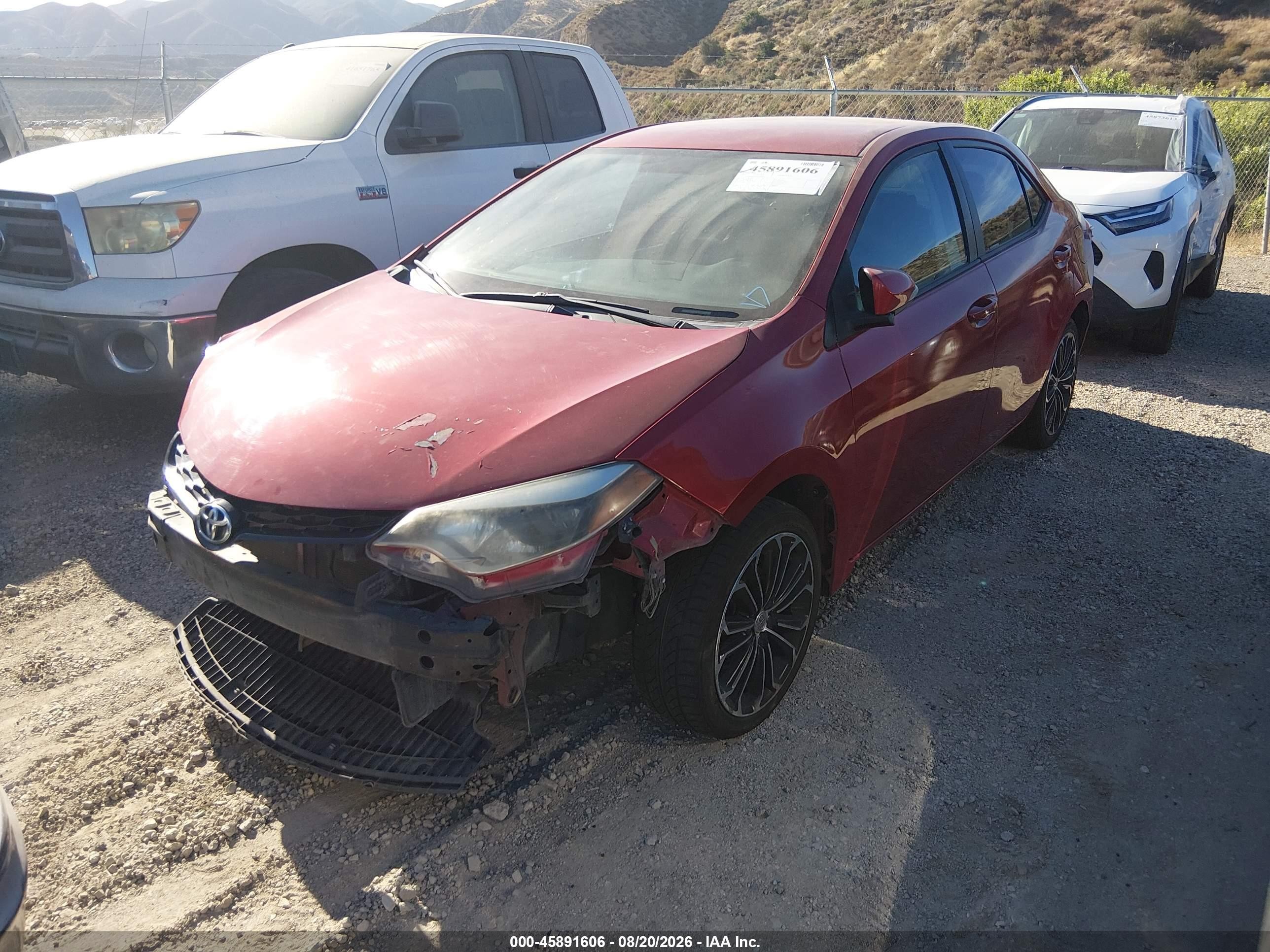 2016 Toyota Corolla S Plus Red vin: 5YFBURHE4GP434486
