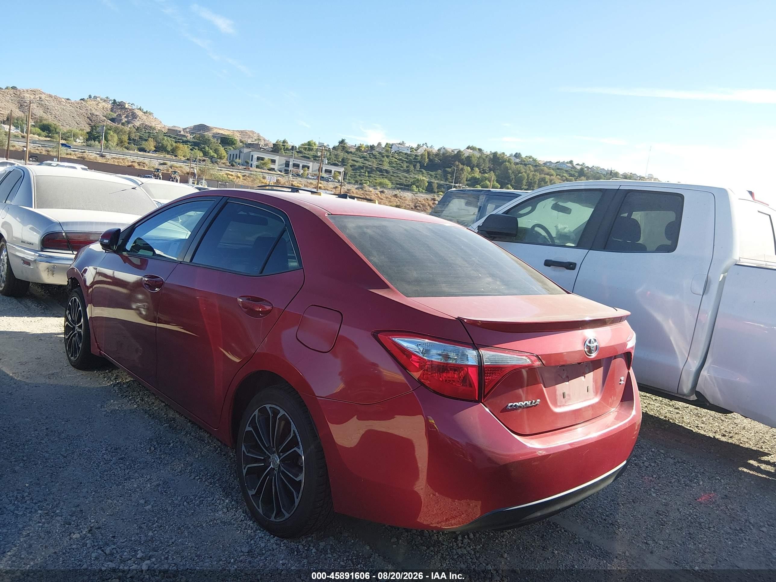 2016 Toyota Corolla S Plus Red vin: 5YFBURHE4GP434486