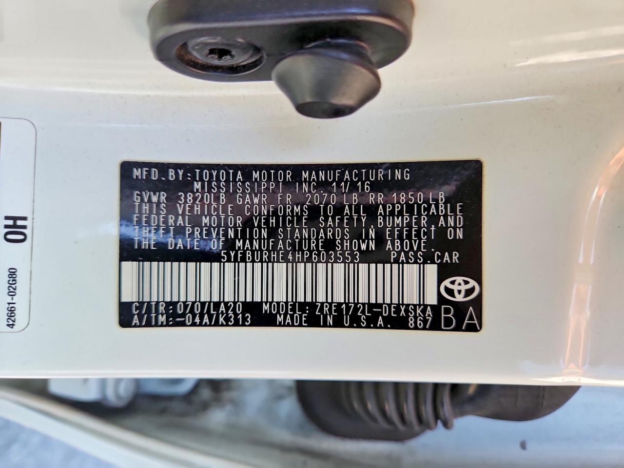 2017 Toyota Corolla Xse White vin: 5YFBURHE4HP603553