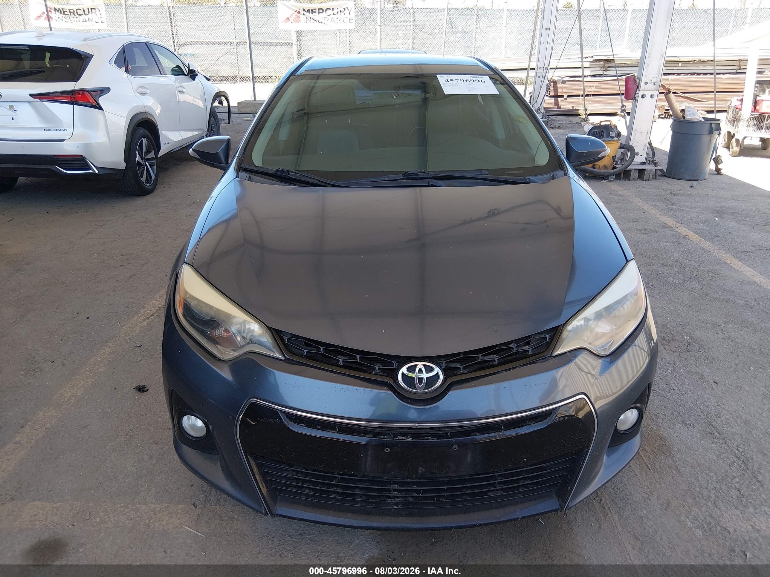 2014 Toyota Corolla S Plus Gray vin: 5YFBURHE5EP005726