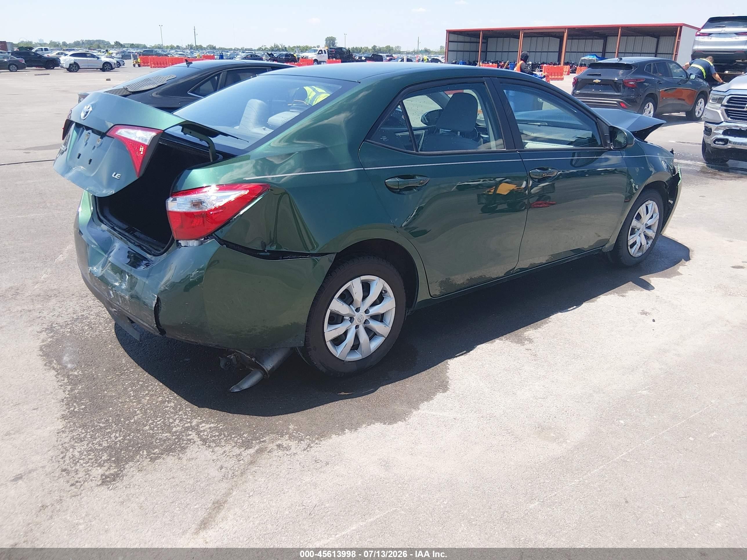 2014 Toyota Corolla Le Green vin: 5YFBURHE5EP015902