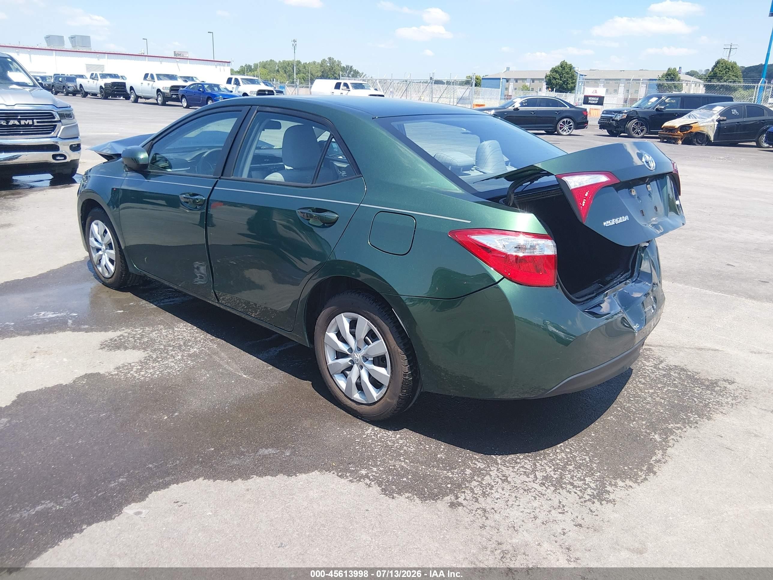 2014 Toyota Corolla Le Green vin: 5YFBURHE5EP015902